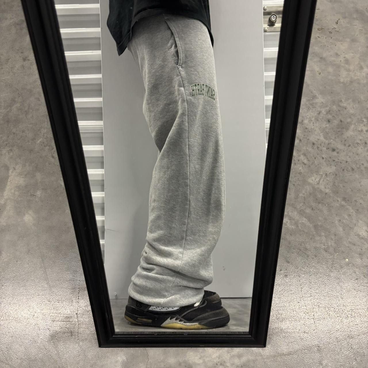 Japanese Brand × Vintage Crazy Vintage Y2K/2000s Light Grey Streetwear Essential Sweatpants! Size US 30 / EU 46 - 2 Thumbnail