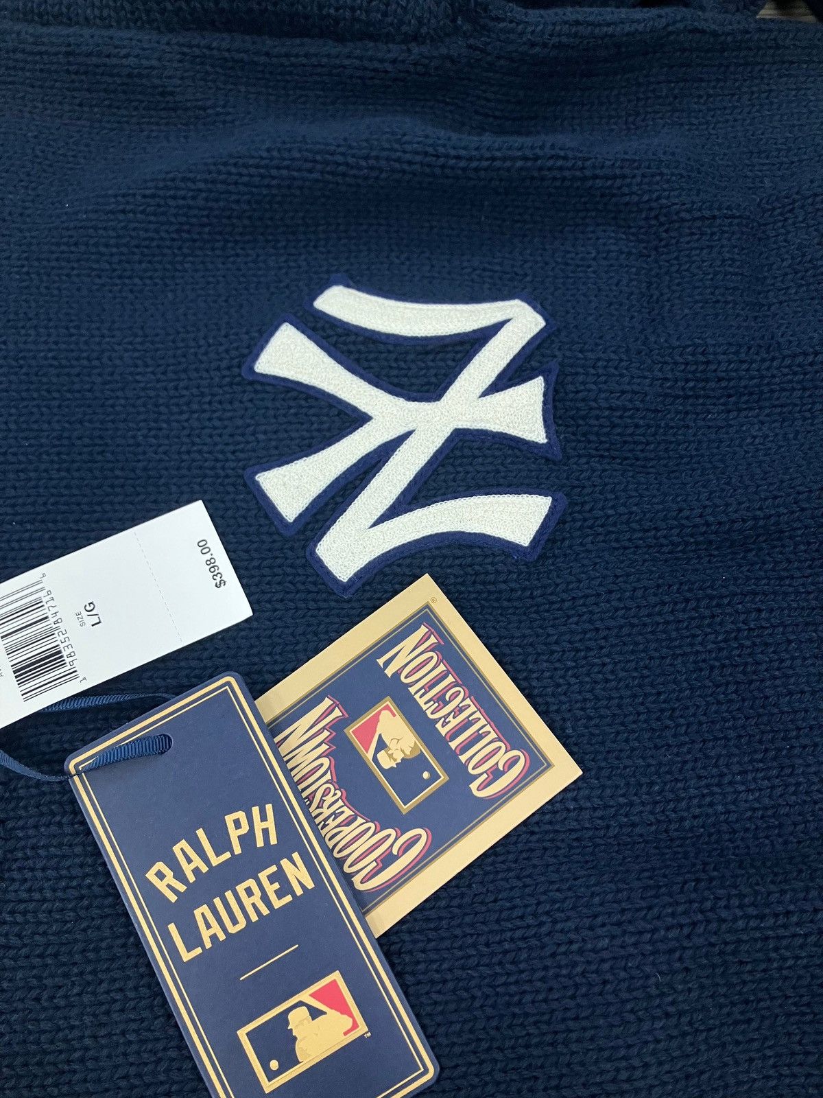 MLB × Polo Ralph Lauren L-Polo Ralph Lauren New York Yankees Navy Knit Sweater Size US L / EU 52-54 / 3 - 3 Thumbnail