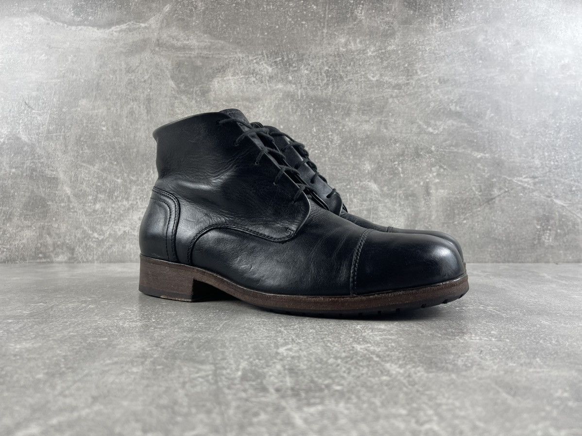 Genuine Leather Zehus Berlin Avant Garde Handcrafted Black Leather Boots Size US 7 / EU 40 - 2 Thumbnail