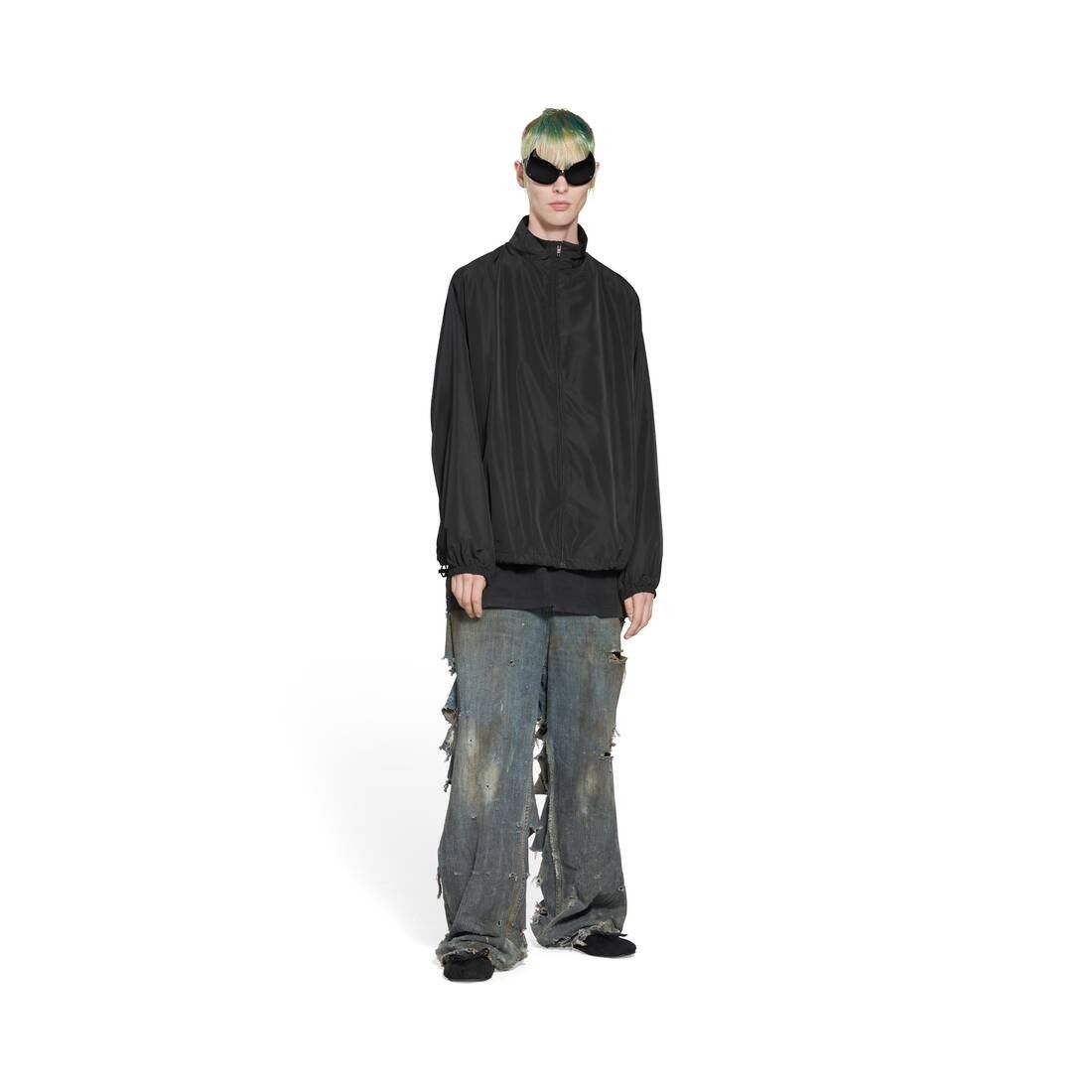 Balenciaga o1s1rm0725 Minimal Tracksuit Jacket in Black Size US XXS / EU 40 - 2 Thumbnail