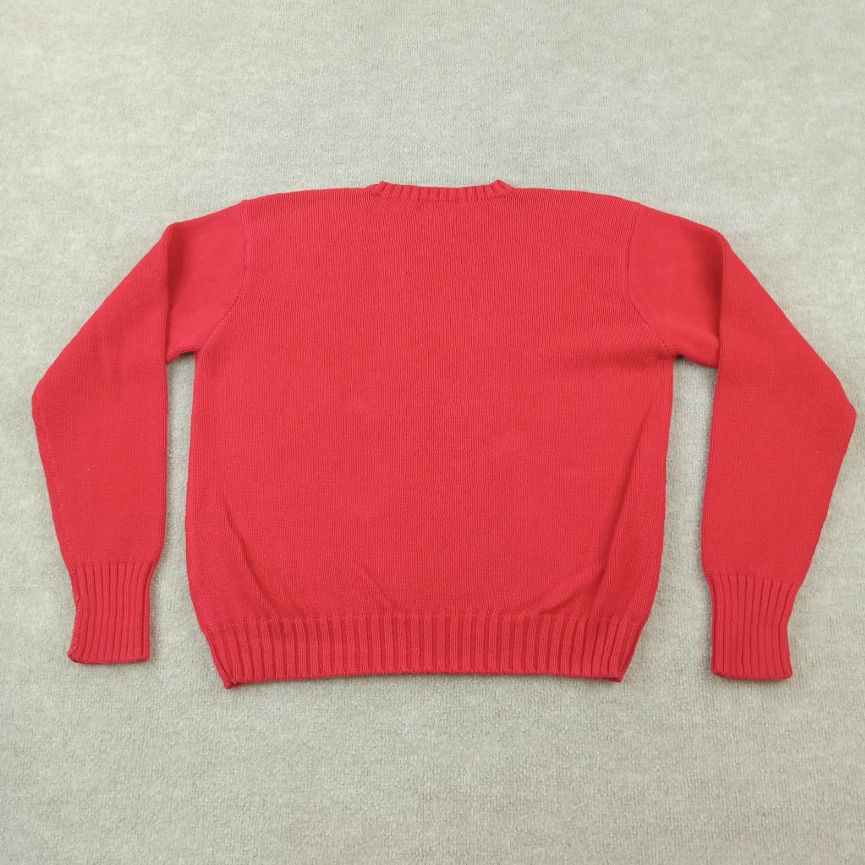 Ralph Lauren Polo Ralph Lauren Sweater Mens Large Red Crew Neck Long Sleeve Pony Cotton Size US L / EU 52-54 / 3 - 8 Thumbnail