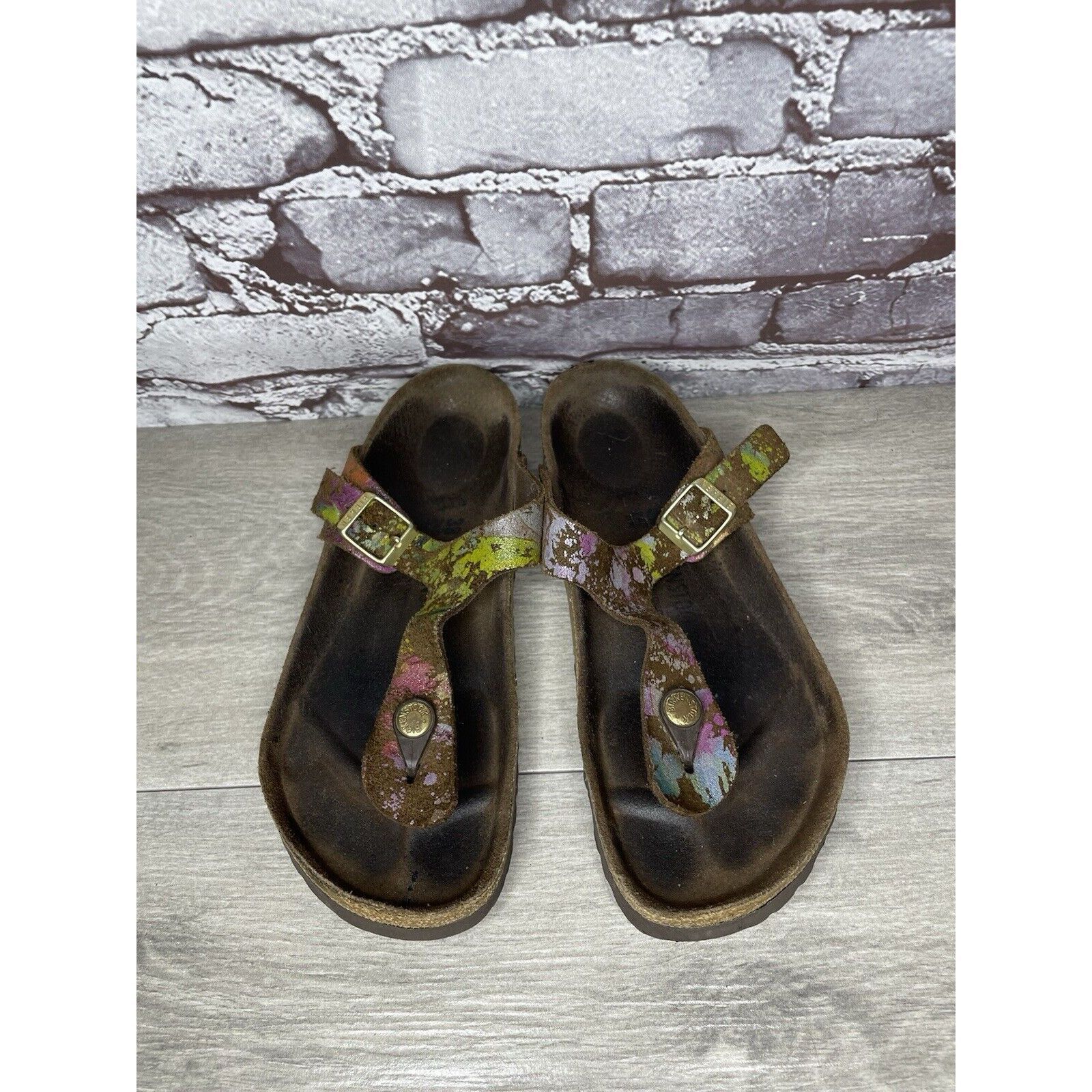 Birkenstock Birkenstock Gizeh Paint Splatter Multicolor Thong Sandals Wo Size US 8 / IT 38 - 21 Thumbnail