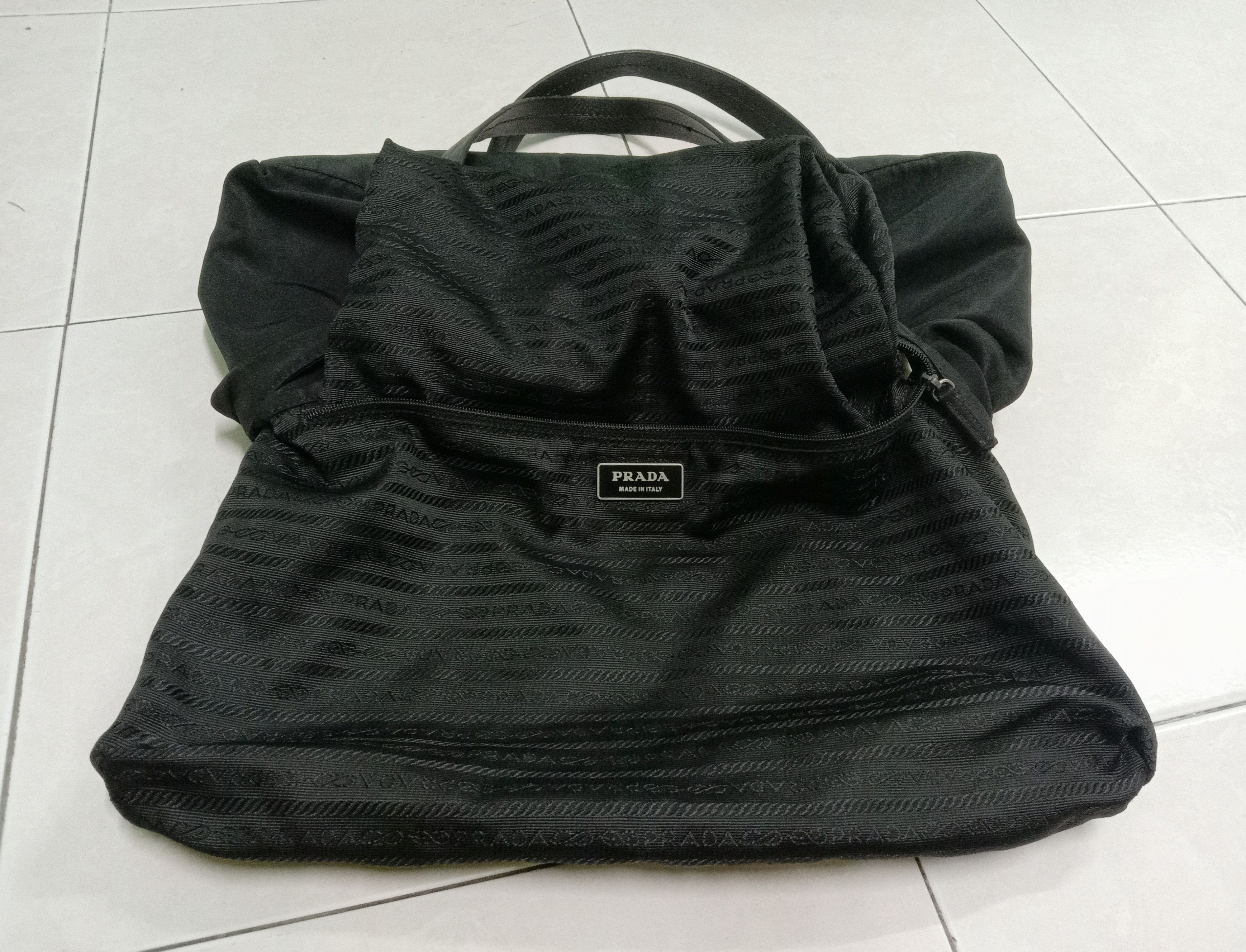 Prada Authentic Prada Nylon Leather Strap Bag Size ONE SIZE - 9 Thumbnail