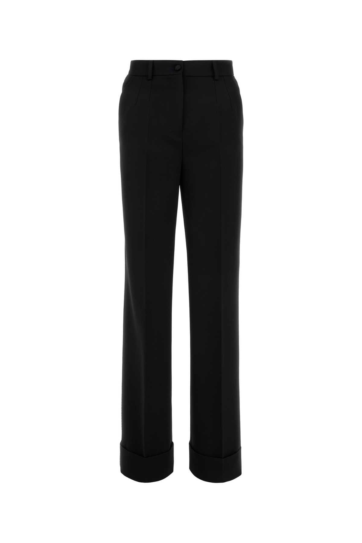 Dolce & Gabbana Black Wool Pant Size 26" / US 2 / IT 38 - 1 Thumbnail