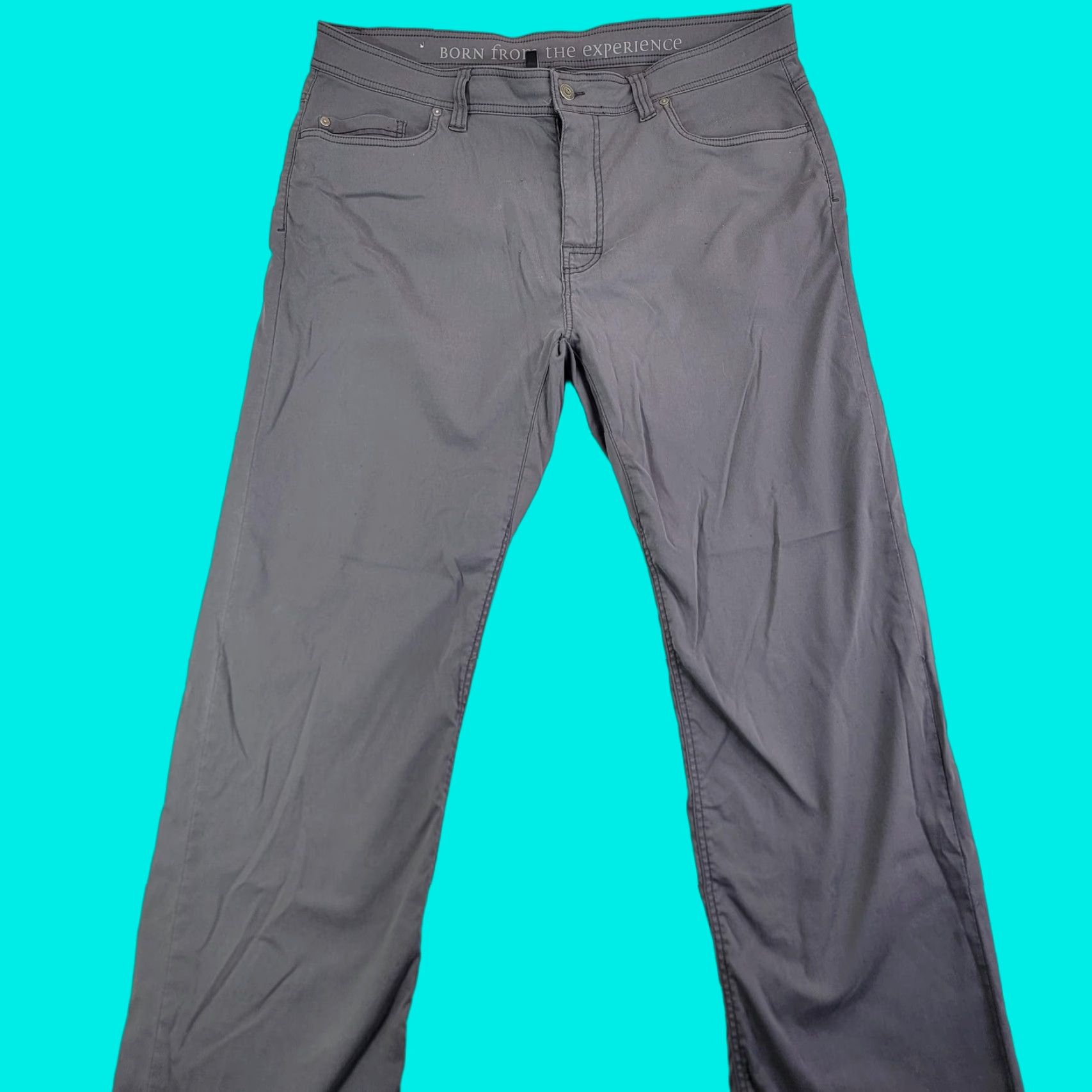 Prana prAna Pants Mens 38x30 Gray Slim Fit Microfiber Chino Casual Stretch Breathe Collection Size US 38 / EU 54 - 1 Thumbnail