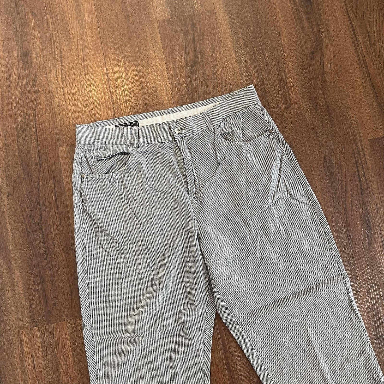 Vintage Williams & Kent Pants Mens 36 Checkered Straight Leg Chinos Size US 36 / EU 52 - 3 Thumbnail
