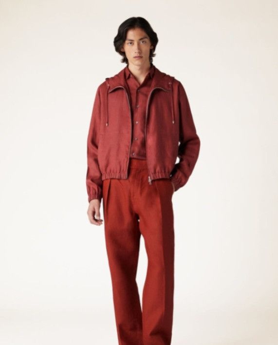 Loro Piana o1w1db10225 FAO0019 Elvis Bomber Jacket in Burgundy Size US XL / EU 56 / 4 - 3 Thumbnail