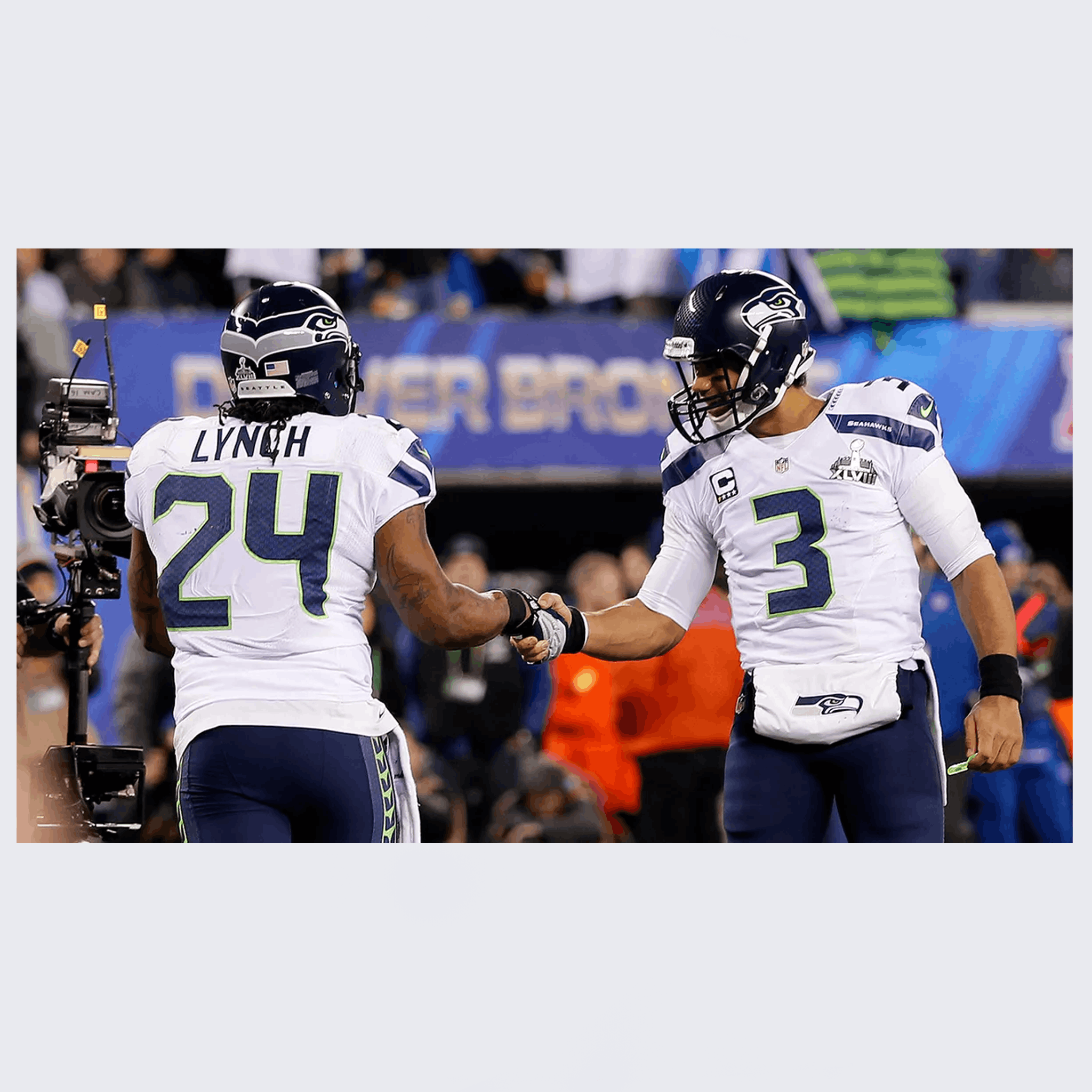 NFL Seattle Seahawks Marshawn Lynch Russell Wilson T-Shirt Size US XXL / EU 58 / 5 - 2 Thumbnail