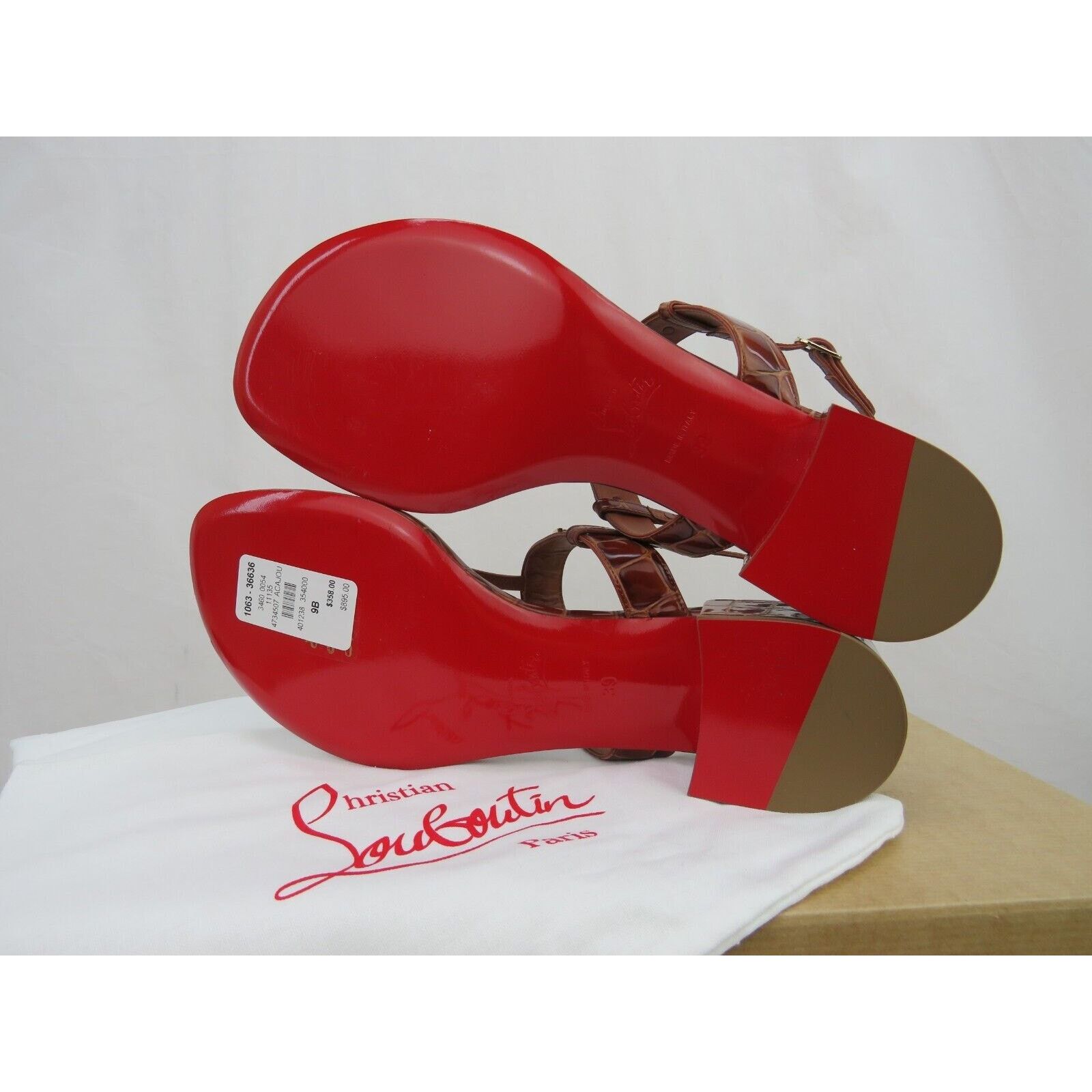 Christian Louboutin LOUBOUTIN MJ BROWN GOLD CHAIN CL LOGO THONG SANDALS 38.5 8 Size US 8.5 / IT 38.5 - 9 Thumbnail