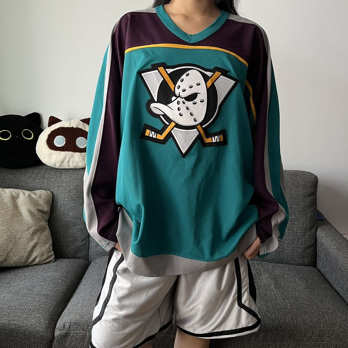 Ccm × NHL Vintage 90s CCM NHL Anaheim Mighty Ducks NHL Hockey Jersey 🦆 Size US M / EU 48-50 / 2 - 2 Thumbnail