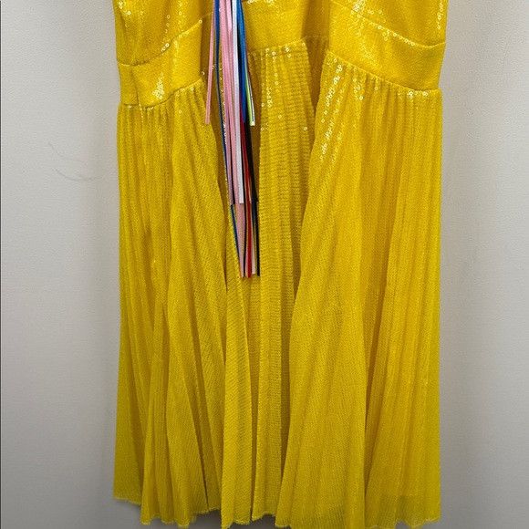 MSGM MSGM all over Yellow Sequin pleated skirt strap sleeve dress Size L / US 10 / IT 46 - 15 Thumbnail