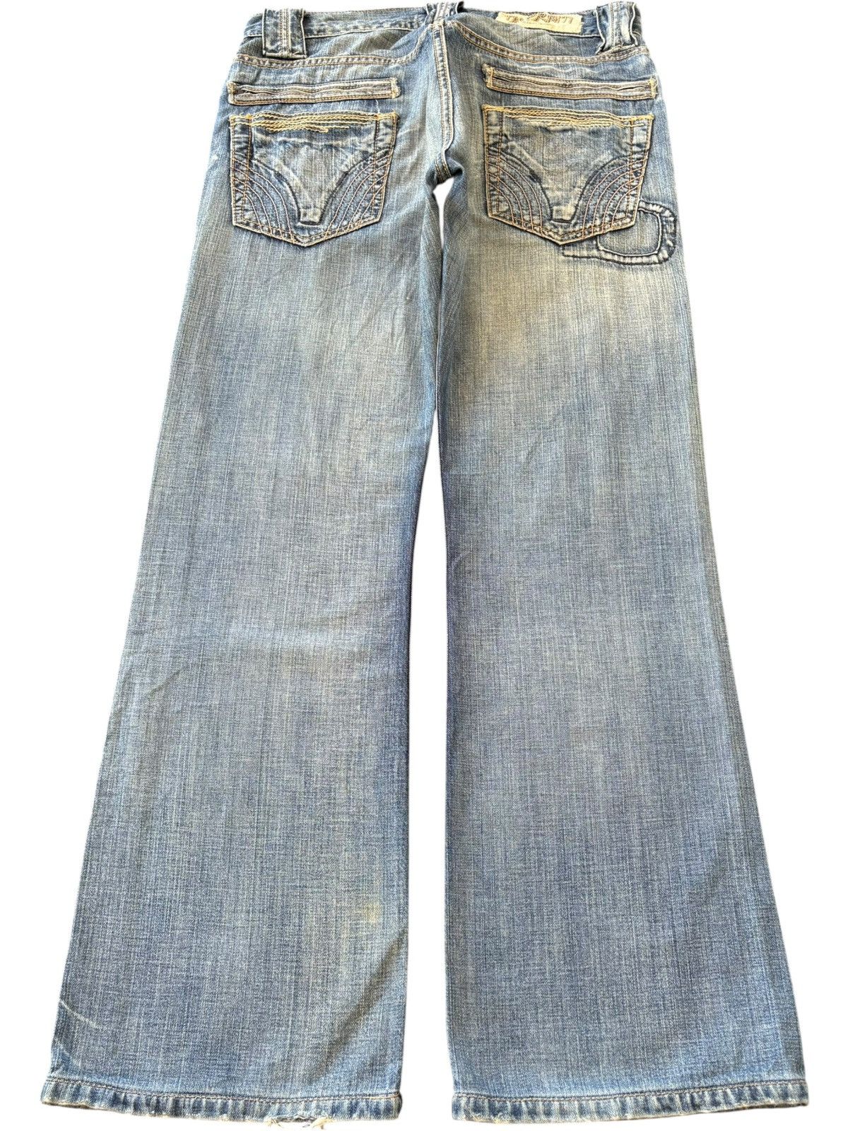 Taverniti Vintage Tavernity Sacha Mud Wash Distress Flare Jeans Size 33" - 2 Thumbnail