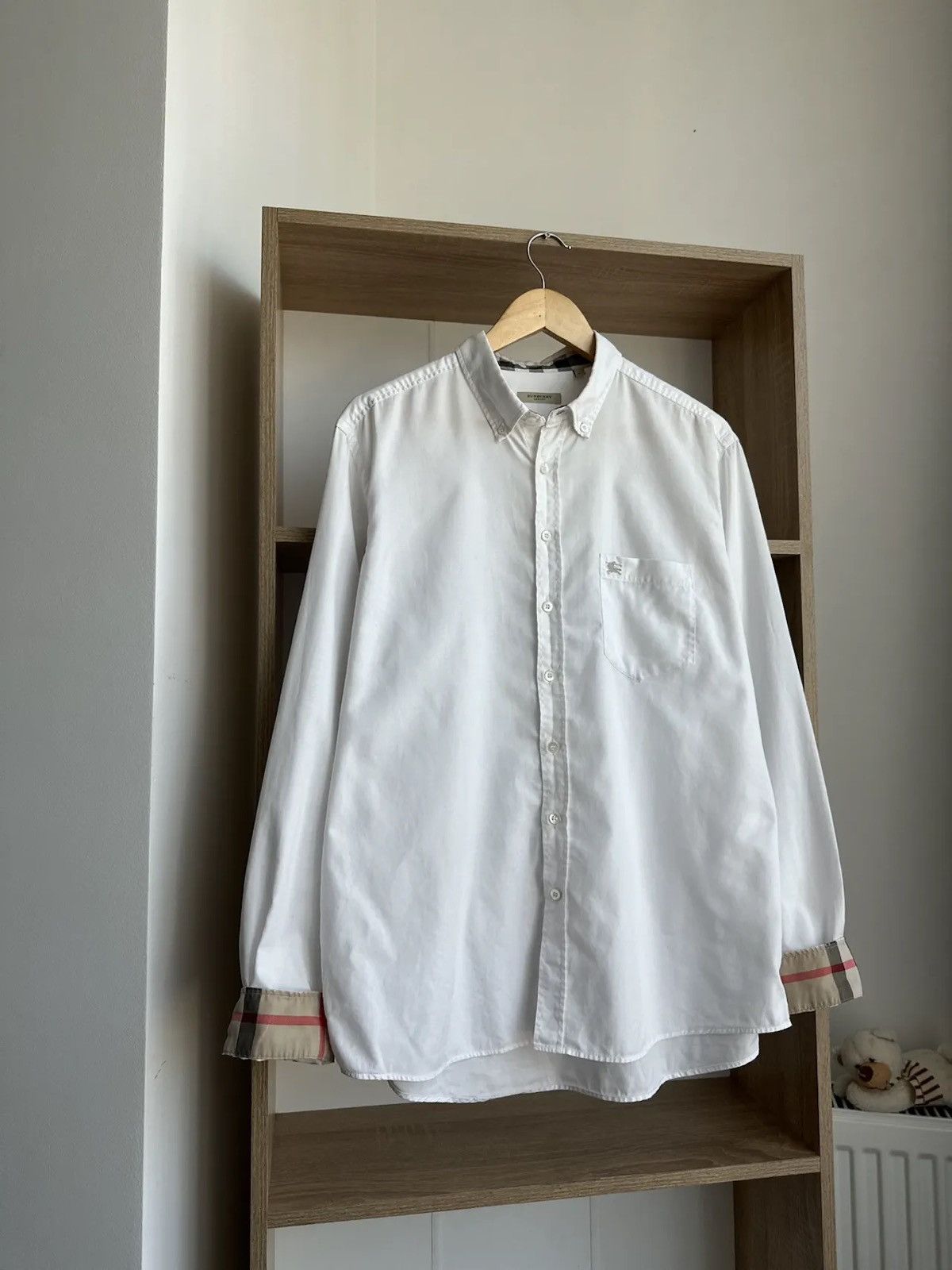 Vintage Burberry White Shirt Nova Check