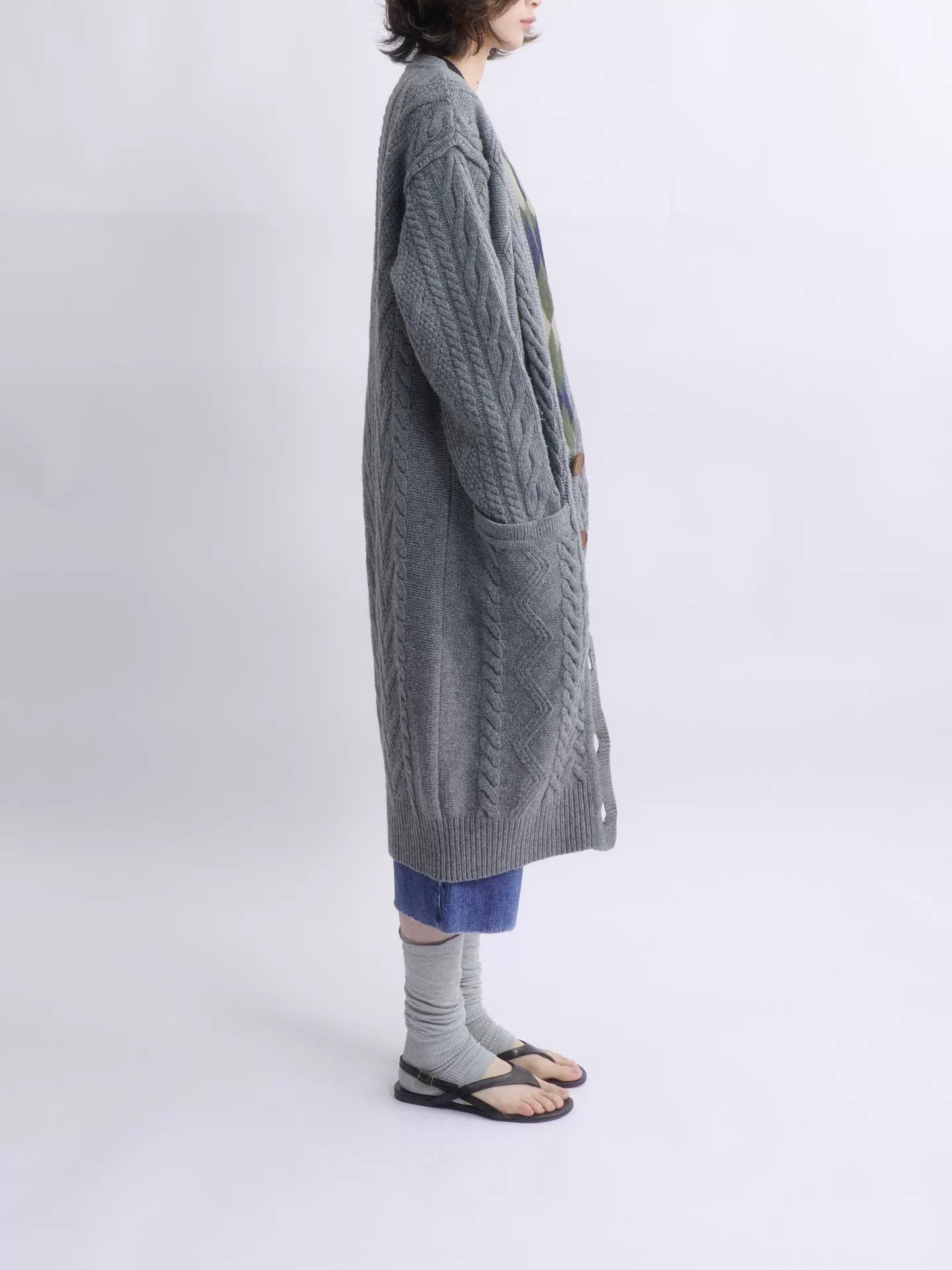 Chloe CHLOE by Phoebe Philo Gray Long Chunky Knit Cardigan 2004AW Size XS / US 0-2 / IT 36-38 - 5 Thumbnail
