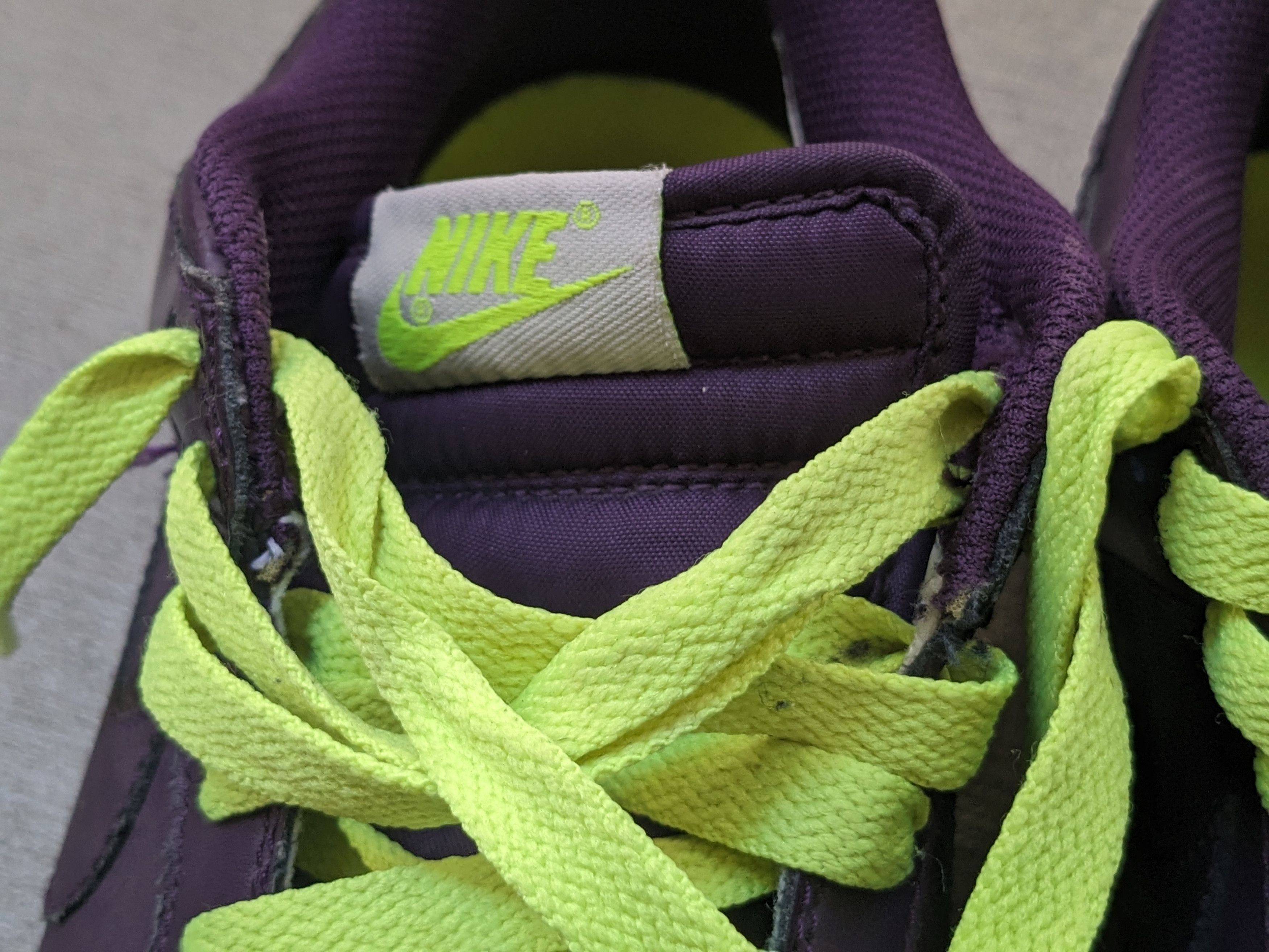 Nike Nike Dunk Low CL Joker Purple Leather Neon Green 318020-551 Size US 9.5 / EU 42-43 - 3 Thumbnail