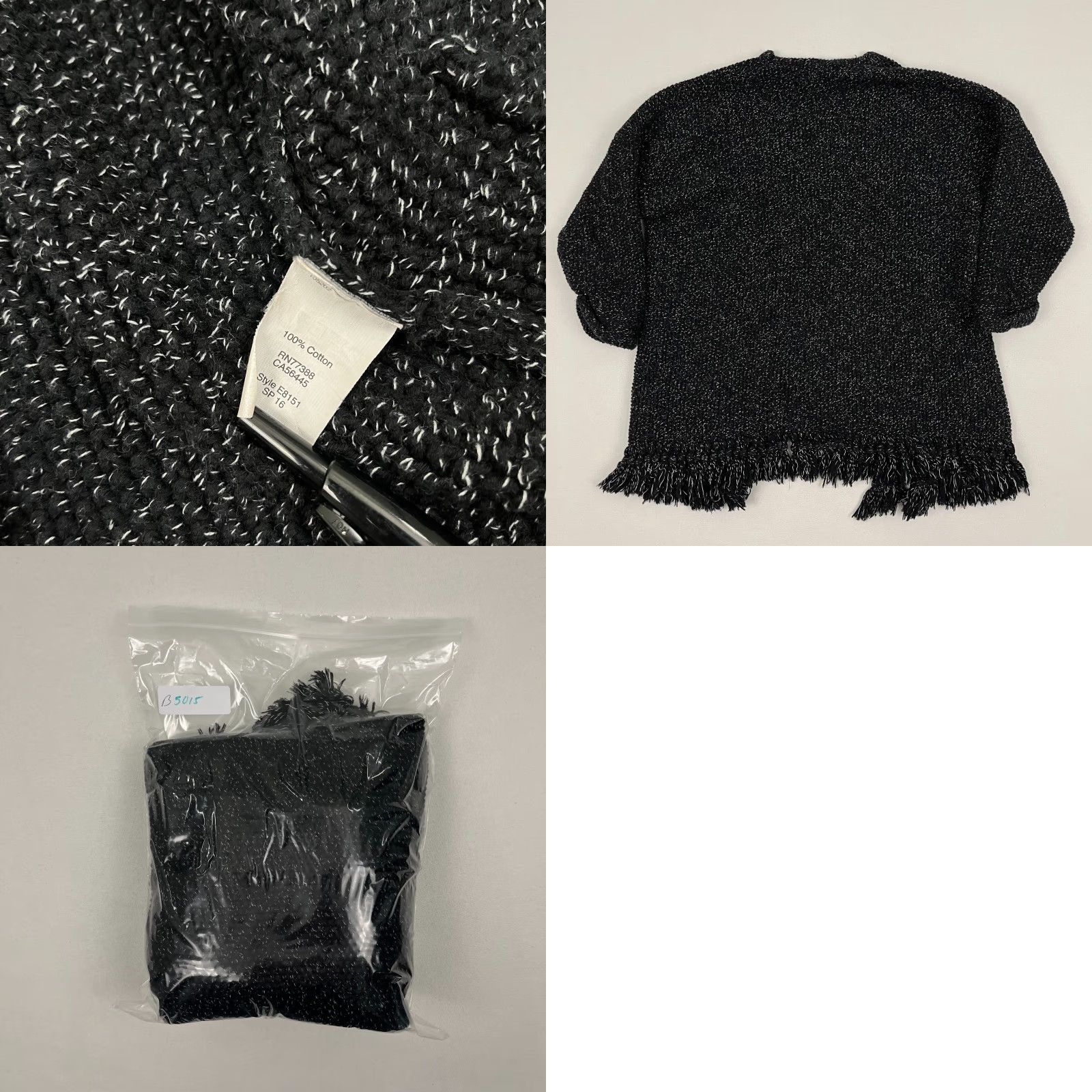 Madewell Madewell Memento Fringe Cardigan Sweater Womens S Black Heavy Knit Open Front Size S / US 4 / IT 40 - 8 Thumbnail