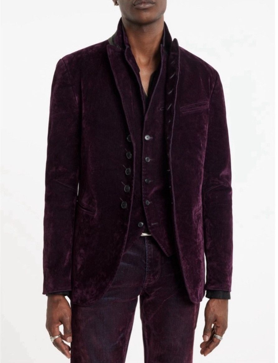 John Varvatos Woodward flocked velvet jacket EU 50 USA 40 Size US M / EU 48-50 / 2 - 2 Thumbnail