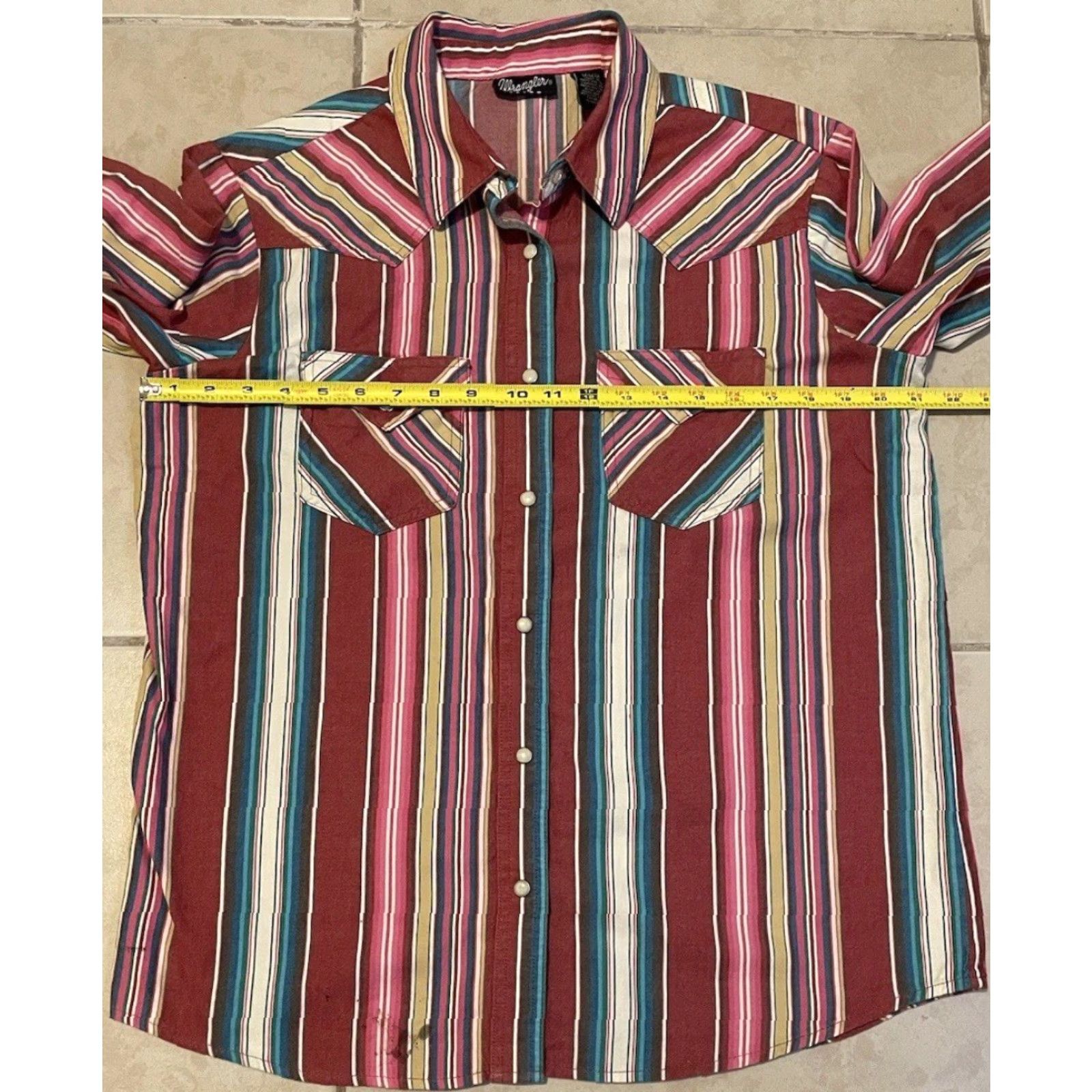 Wrangler VINTAGE Wrangler Striped Pearl Snap Shirt M Western Cowboy Aztec Grunge AOP 90s Y2K Mens Size US M / EU 48-50 / 2 - 7 Thumbnail