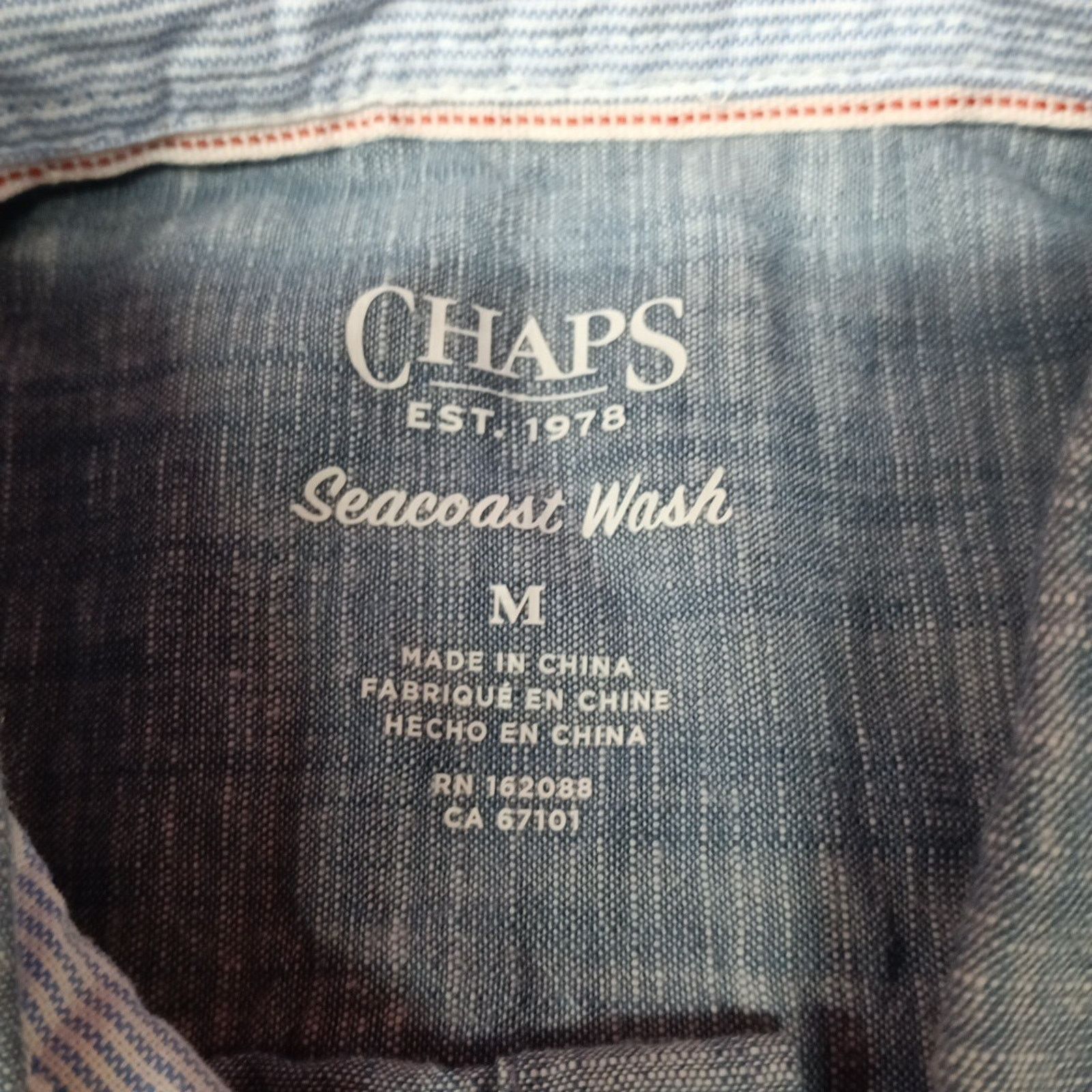 Chaps Chaps Seacoast Wash Chambray Woven Shirt Men's M Blue Shadow Size US M / EU 48-50 / 2 - 3 Thumbnail