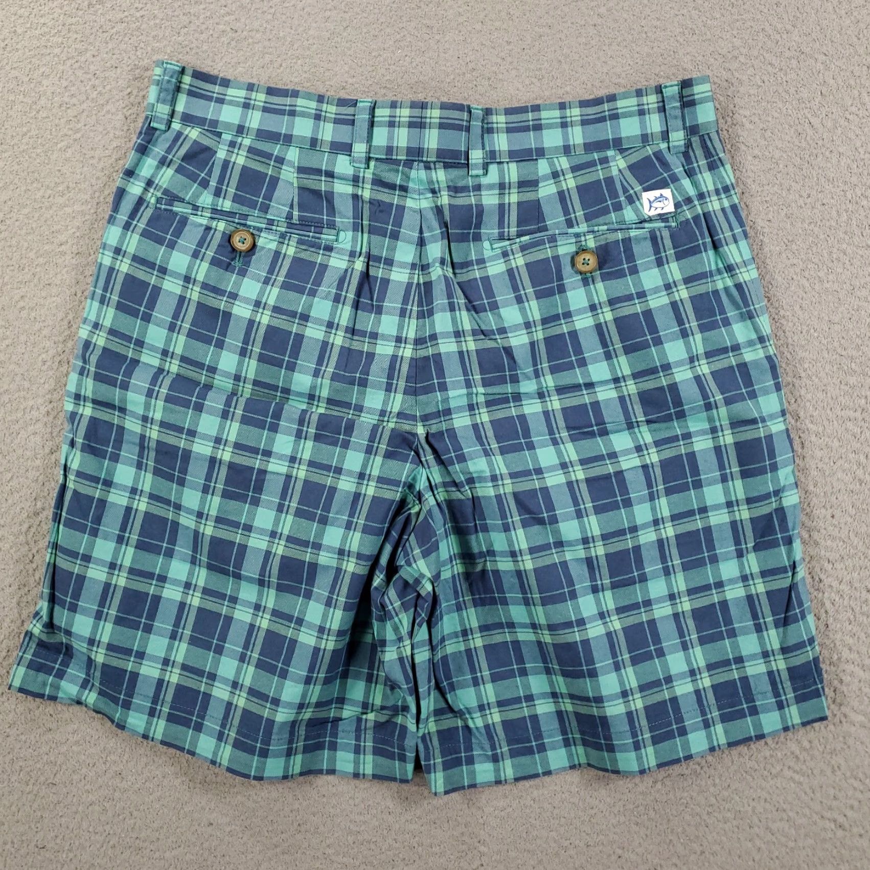 Southern Tide Southern Tide Shorts Mens Size 33 Plaid Blue Green 8 Inch Stretch Comfort Chino Beach Preppy Casual Travel Mens Size US 33 - 8 Thumbnail