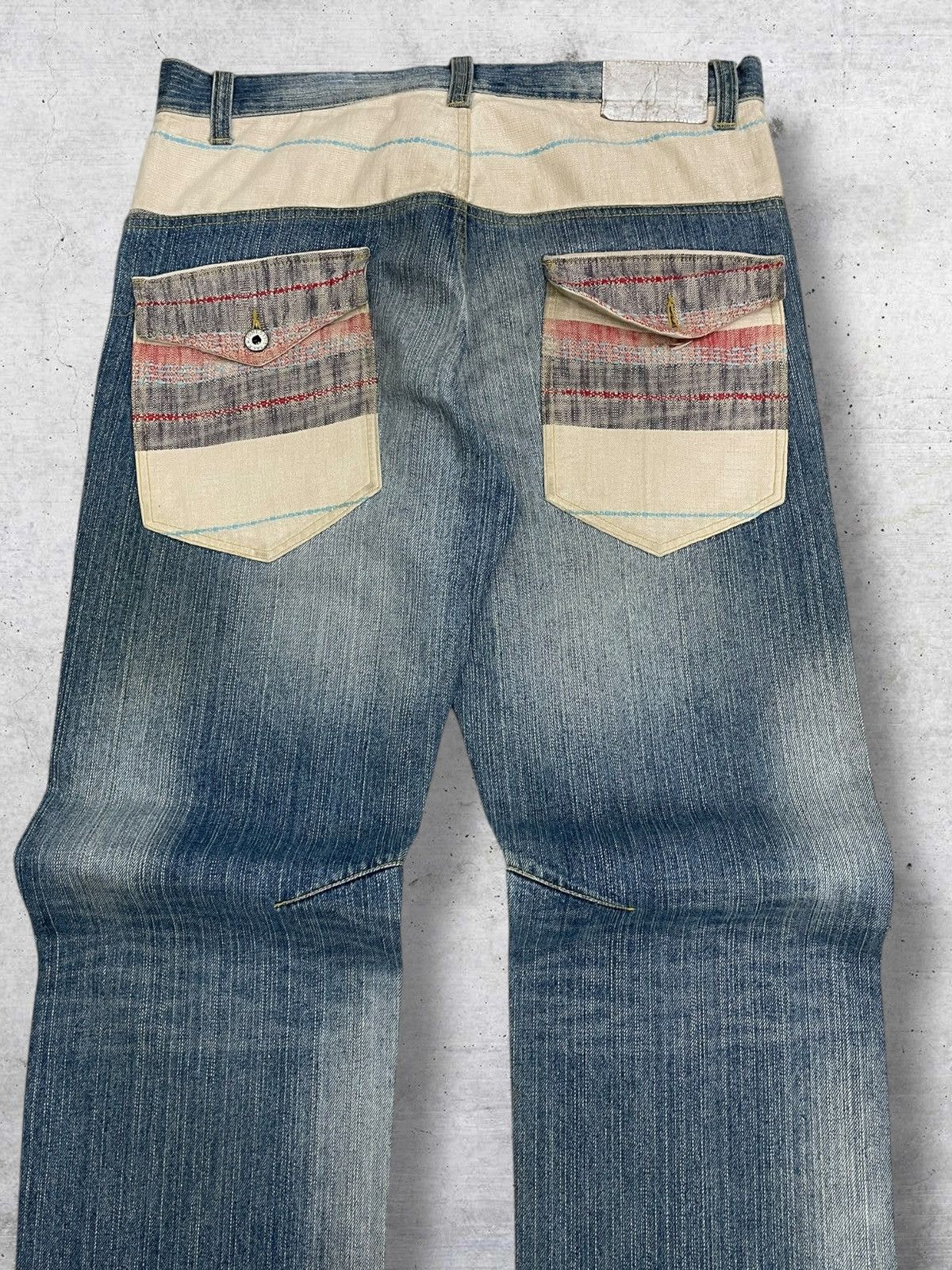 PPFM VINTAGE JAPAN DISTRESS PATCHWORK ARSTHETIC GRUNGE SAF DENIM Size US 33 - 10 Thumbnail