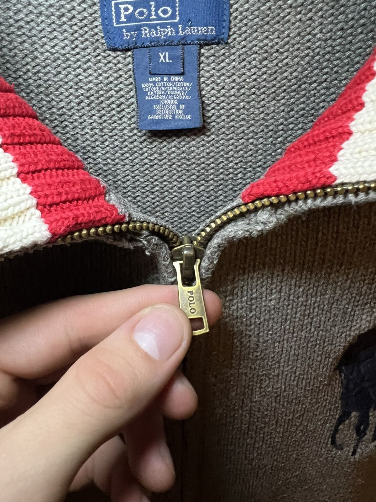 Polo Ralph Lauren Vintage Polo Ralph Lauren big pony knit zip-up sweater Size US XL / EU 56 / 4 - 7 Thumbnail