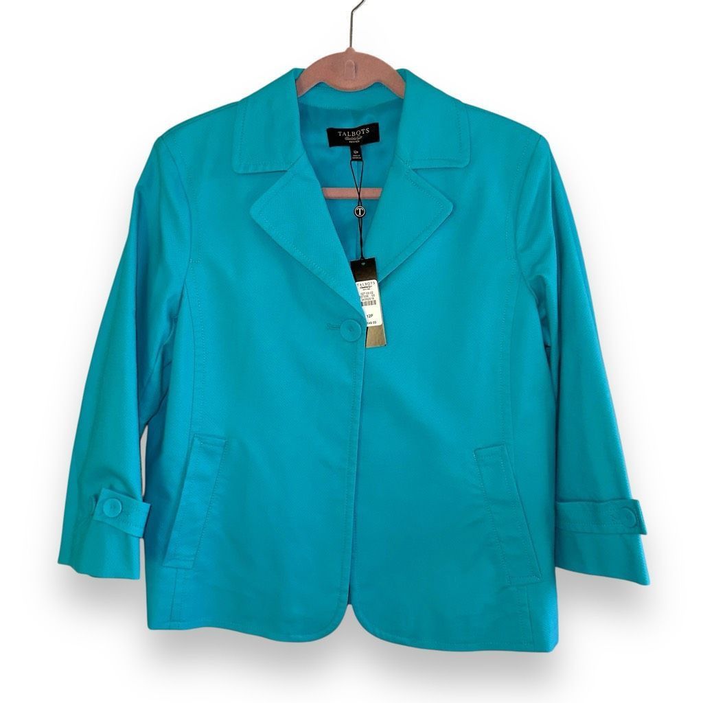 Other NWT Talbots Petites Teal Blue Sport Jacket Size 12P Size XL / US 12-14 / IT 48-50 - 1 Thumbnail