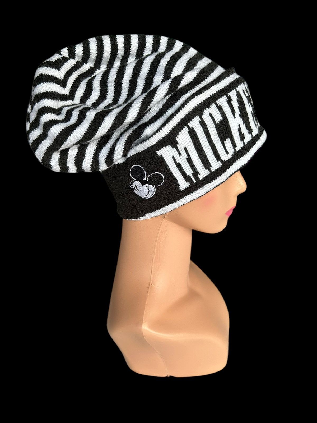 Japanese Brand × Kapital × Vintage Mickey Prison Stripe Beanie Hats Rare Size ONE SIZE - 3 Thumbnail