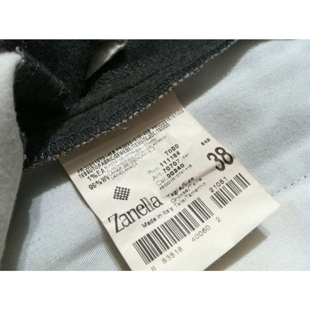 Zanella ZANELLA MENS GRAY 99%WOOL DRESS PANTS SIZE:38/30 Size 38R - 5 Thumbnail