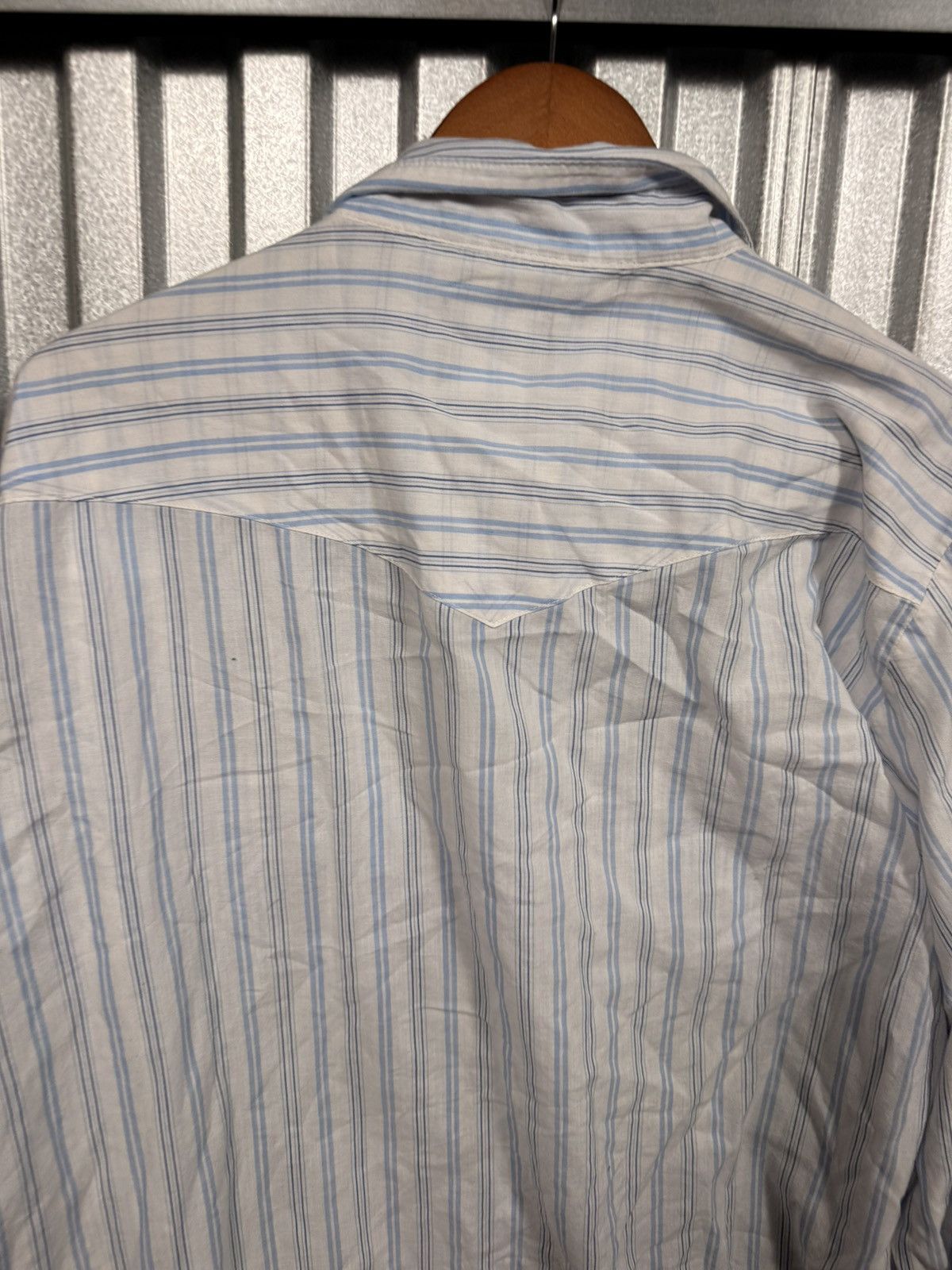 Wrangler Vintage Wrangler Classic Wester Pinstripe Pearl Snap Shirt Size US XL / EU 56 / 4 - 10 Thumbnail