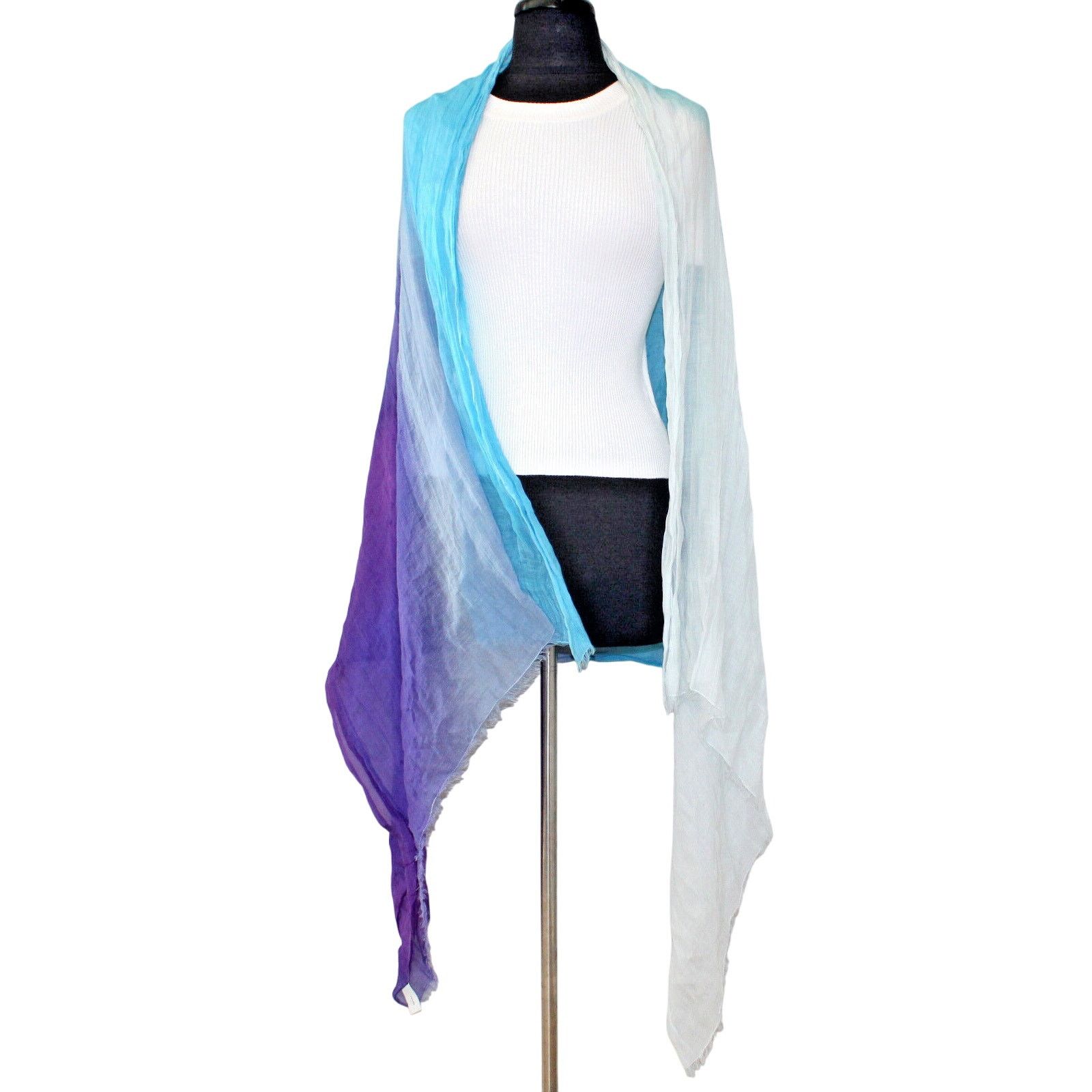 Paul Smith PAUL SMITH Colorful Scarf Shawl Silk Cotton Blend 40" x 70" Size ONE SIZE - 1 Thumbnail