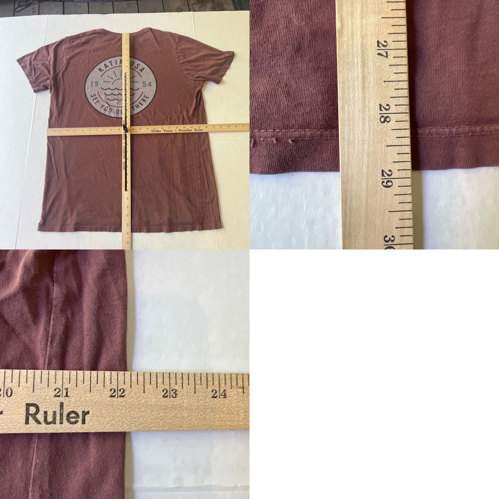 Katin Kanvas By Katin Shirt XL Pink Red Surfer Sun Waves Vintage Limited Edition Graphic Print Crew Neck Tee Men Size US XL / EU 56 / 4 - 9 Thumbnail