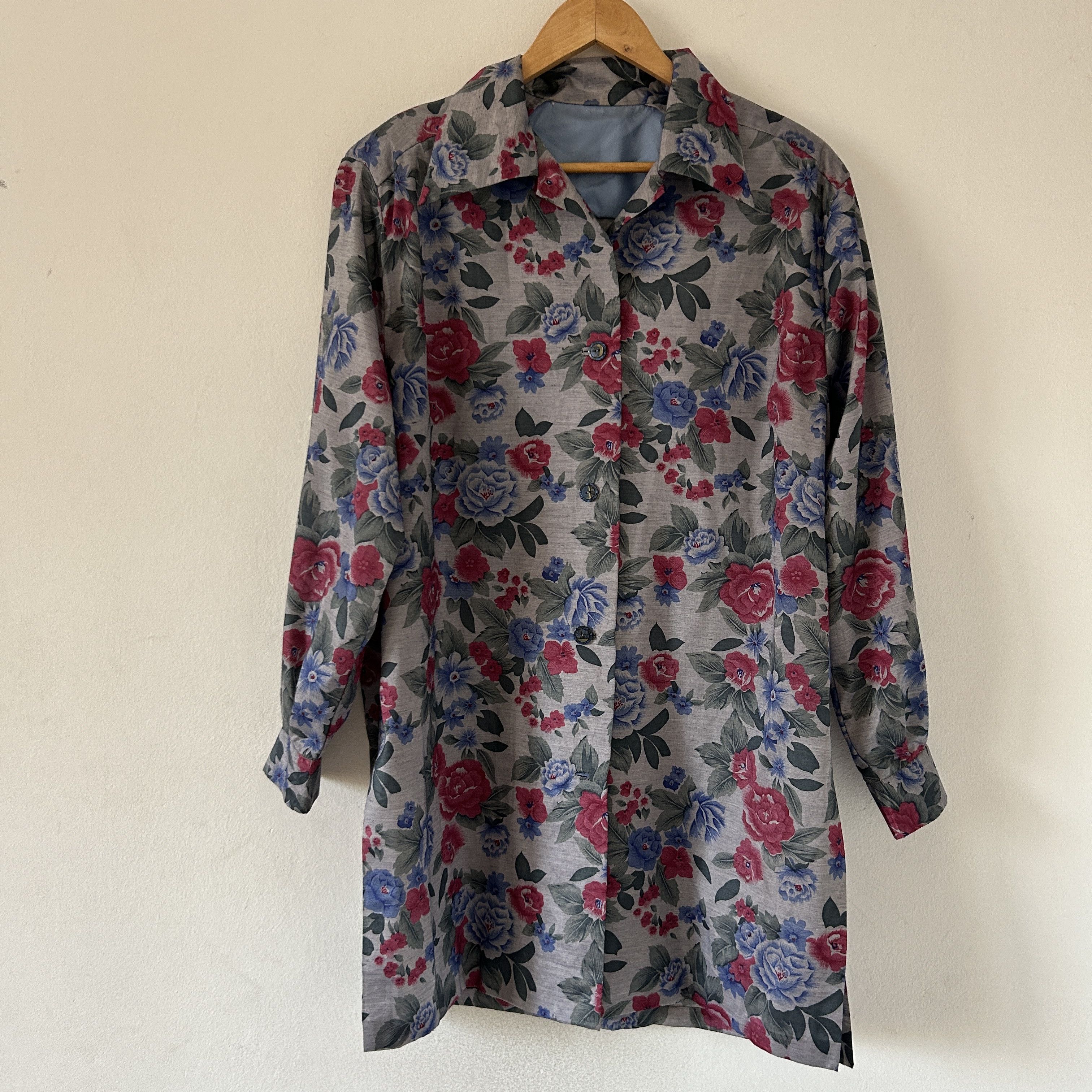 Vintage Vintage 90s Floral Satin Blaze Size L / US 10 / IT 46 - 7 Thumbnail