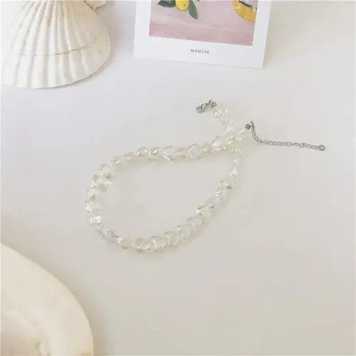 Jewelry Sweet Acrylic Heart Necklace Size ONE SIZE - 4 Thumbnail
