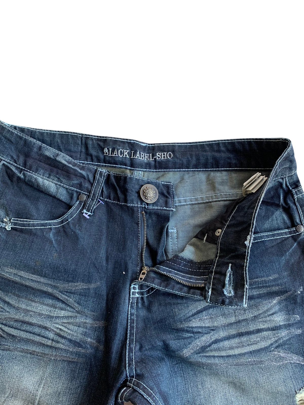 If Six Was Nine × Japanese Brand × Tornado Mart FLARE💥BLACK LABEL SHO RUSTY MUDMAX PUNK DISTRESSED DENIM Size US 31 - 14 Thumbnail