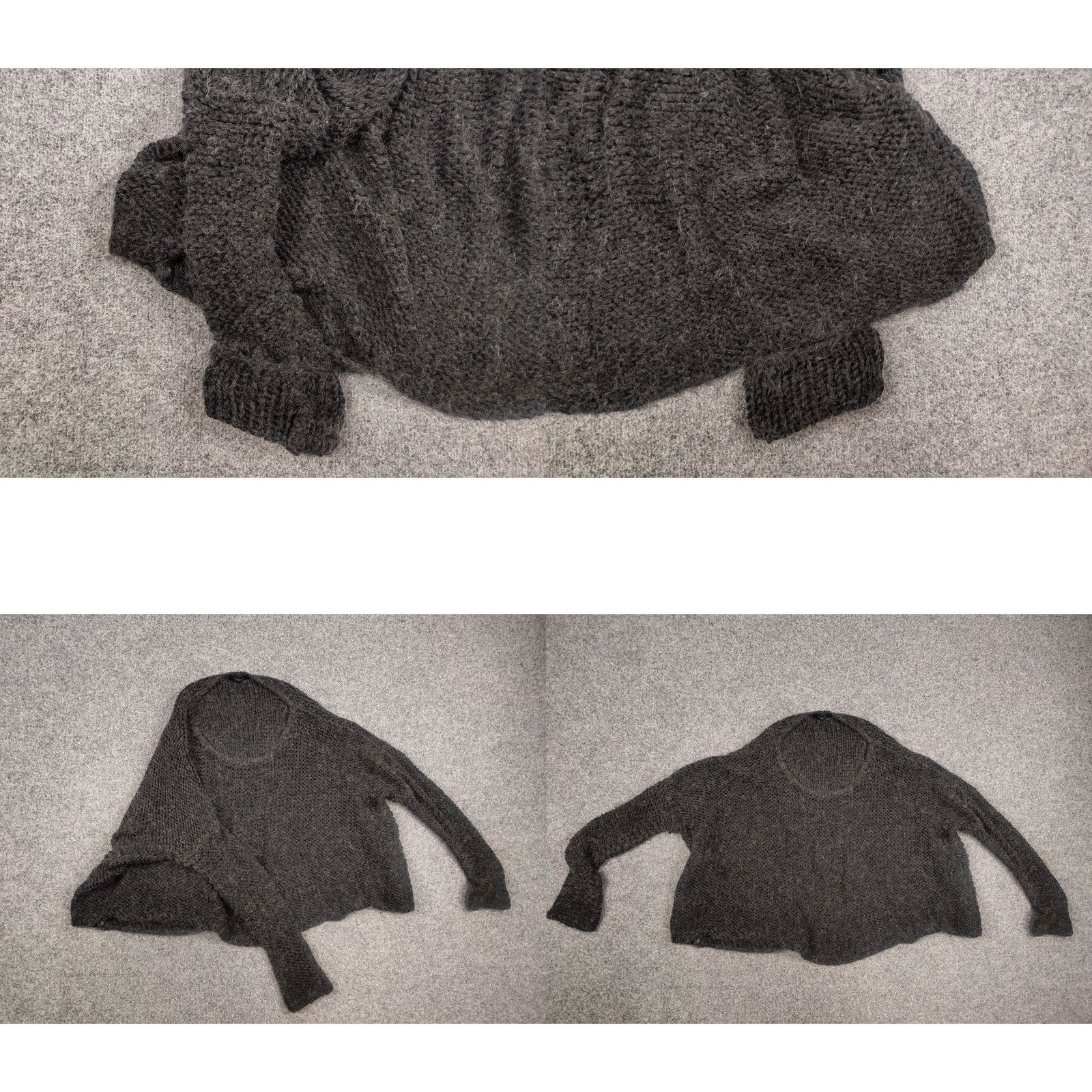 Vintage Umit unal Design oversized knit Dark Gray Wool blend cropped Sweater Size L / US 10 / IT 46 - 8 Thumbnail