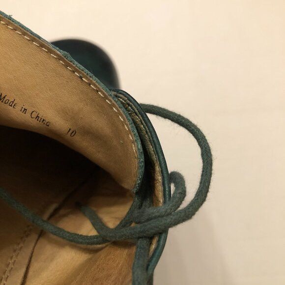 J.D. Fisk J.D.fisk men's dark green leather lace up Oxford shoes sz:10 Size US 10 / EU 43 - 6 Thumbnail