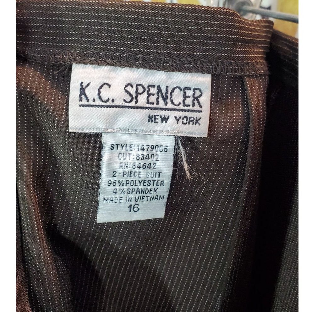 Other K.C. Spencer Brown white Pinstripe Pencil Skirt Size 16 Size 38" / US 16 / IT 52 - 3 Thumbnail