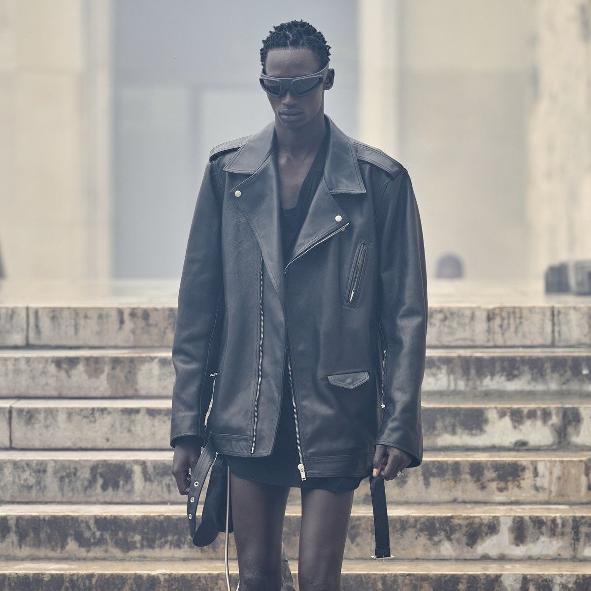 RICK OWENS FW23 LUXOR JUMBO LUKE STOOGES BLACK HORSE LEATHER