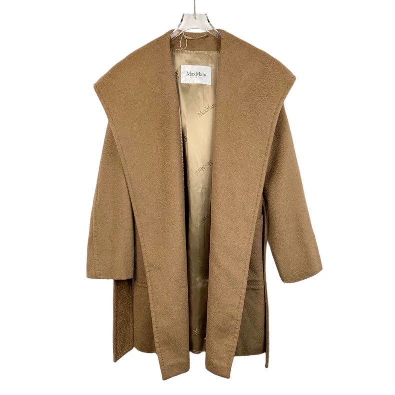 Max Mara Max Mara Brown Camel Hair Hooded Belted Bathrobe Coat Size S / US 4 / IT 40 - 1 Thumbnail