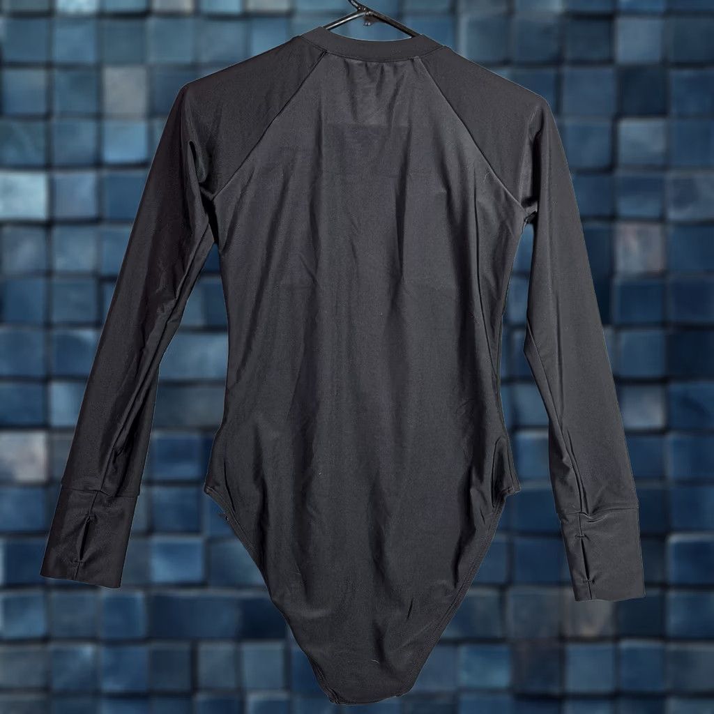 Vintage RELLECIGA Women's One Piece Black Front Zip Swimsuit Long Sleeve S NEW Size S / US 4 / IT 40 - 1 Thumbnail