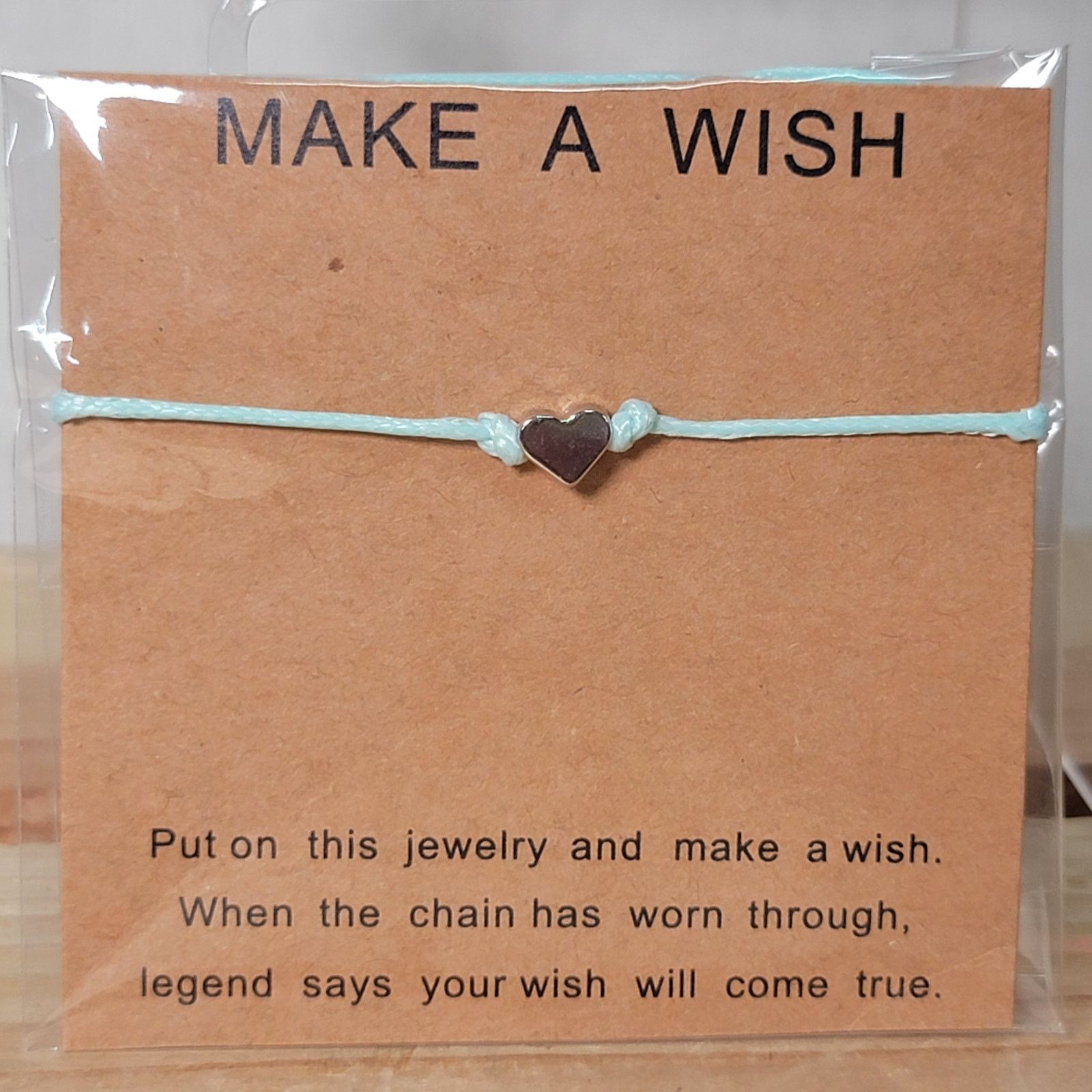 Other "Make A Wish" Adjustable Cord Bracelet w/ Heart NEW / SEALED Size ONE SIZE - 1 Thumbnail