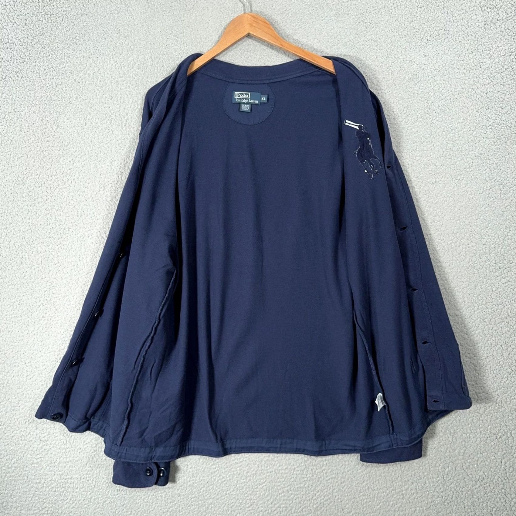 Polo Ralph Lauren VINTAGE Polo by Ralph Lauren Cardigan Mens XL Blue Cotton Logo Sweater Size US XL / EU 56 / 4 - 7 Thumbnail