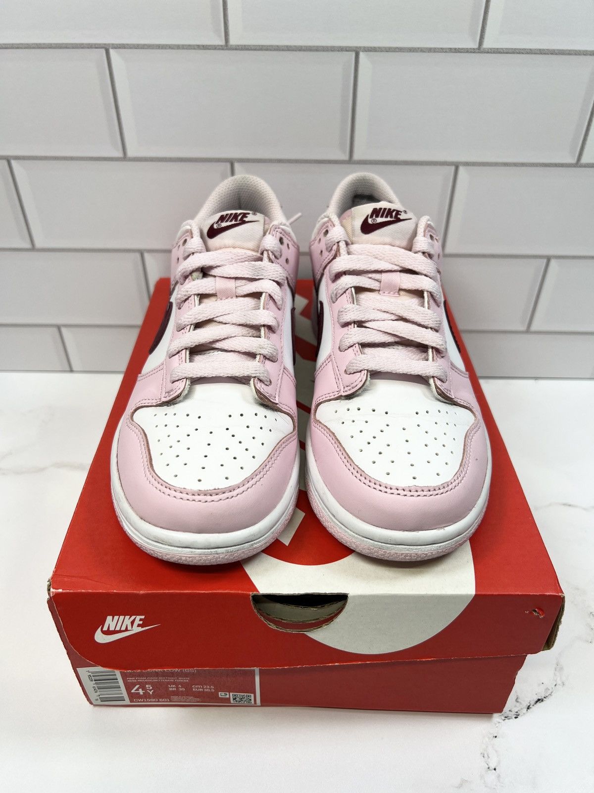 Nike Nike Dunk Low Pink Foam GS Size US 6 / IT 36 - 2 Thumbnail