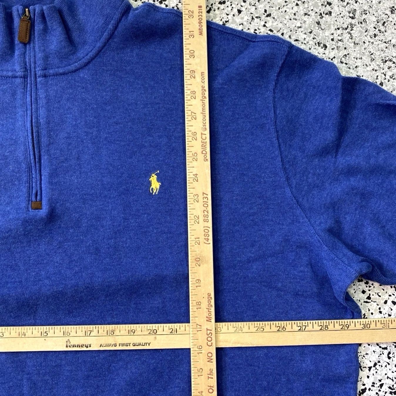 Polo Ralph Lauren Polo Ralph Lauren Sweater Men's 3XL Blue Yellow 1/4 Zip Pullover French Rib Logo Pony NWT Size US XXL / EU 58 / 5 - 2 Thumbnail