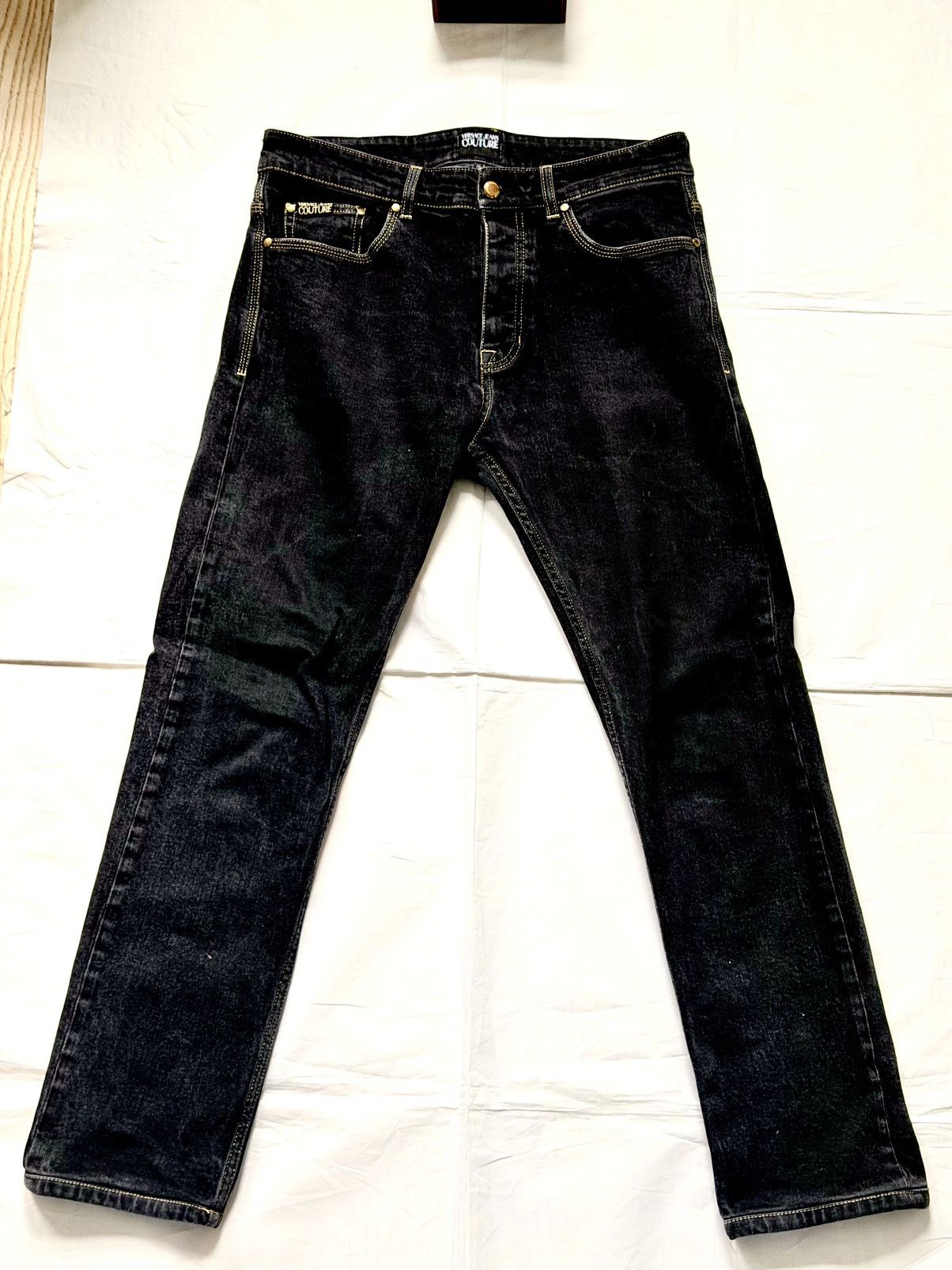 Versace Jeans Couture Versace Jeans Couture Black Slim Fit Designer Jeans Denim Size US 32 / EU 48 - 1 Thumbnail