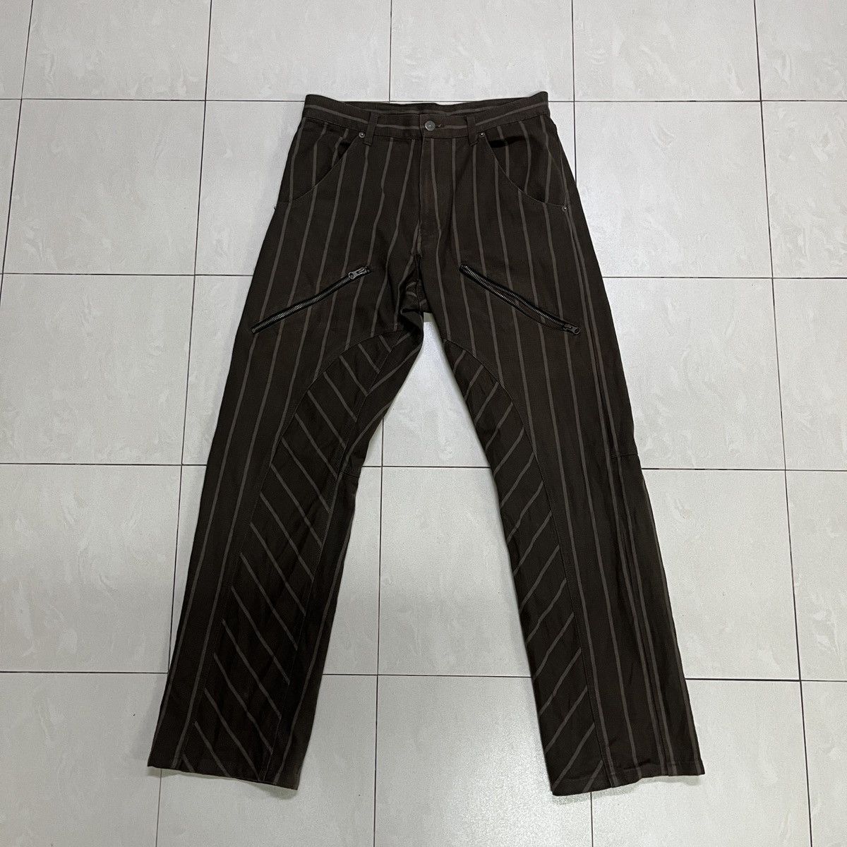 14th Addiction × If Six Was Nine × PPFM Rare PPFM Stripe Zipper Punk Pants Size US 31 - 2 Thumbnail