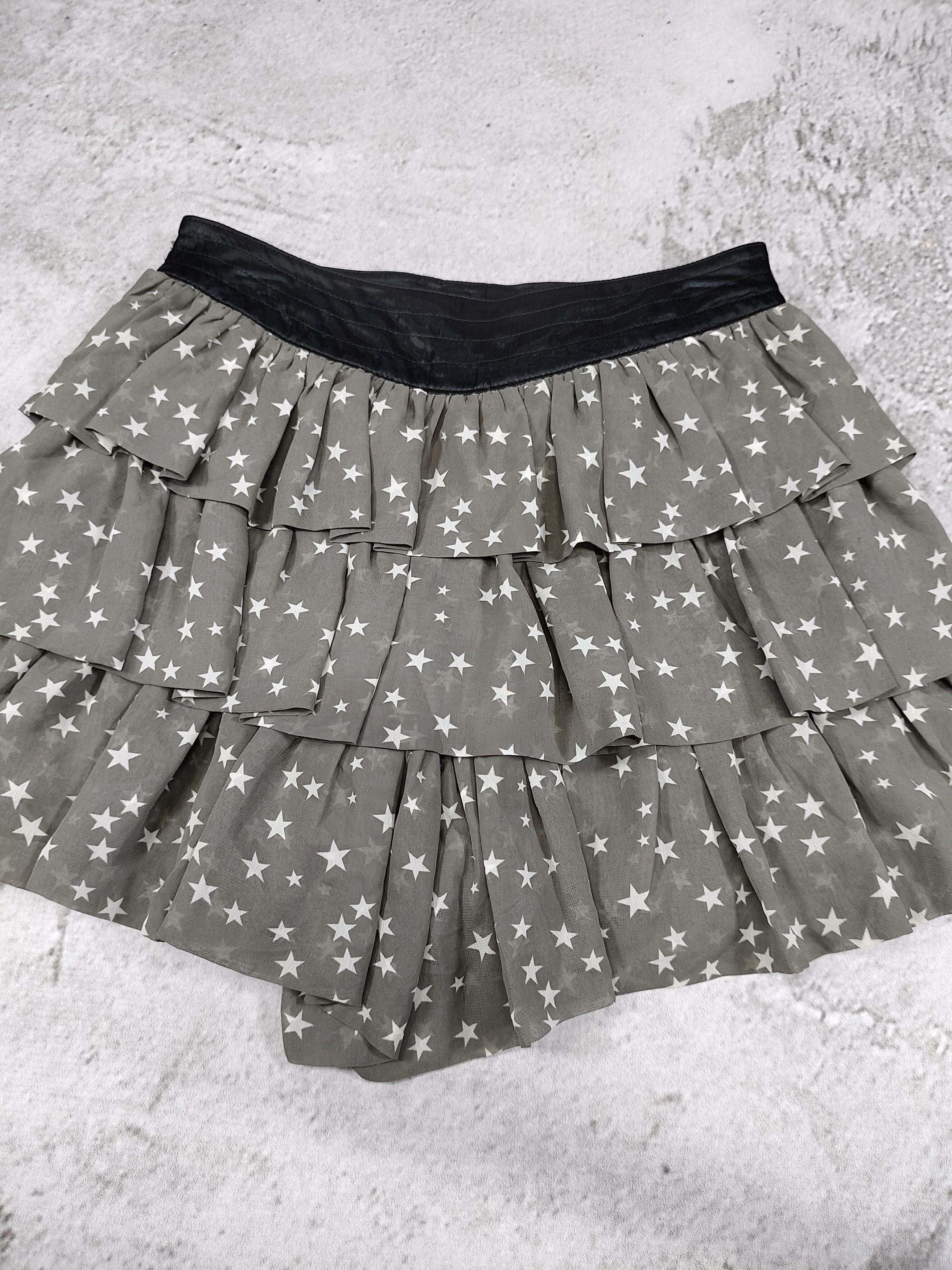Japanese Brand Fr Japan- Feminine Coquette Star Print Tiered Ruffle Skort Size 30" / US 8 / IT 44 - 6 Thumbnail
