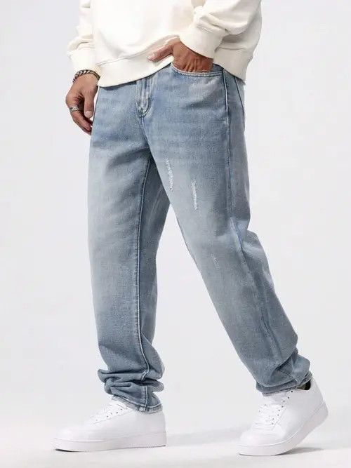 Jean Casual Vintage washed RETRO jeans denim Size US 32 / EU 48 - 1 Thumbnail