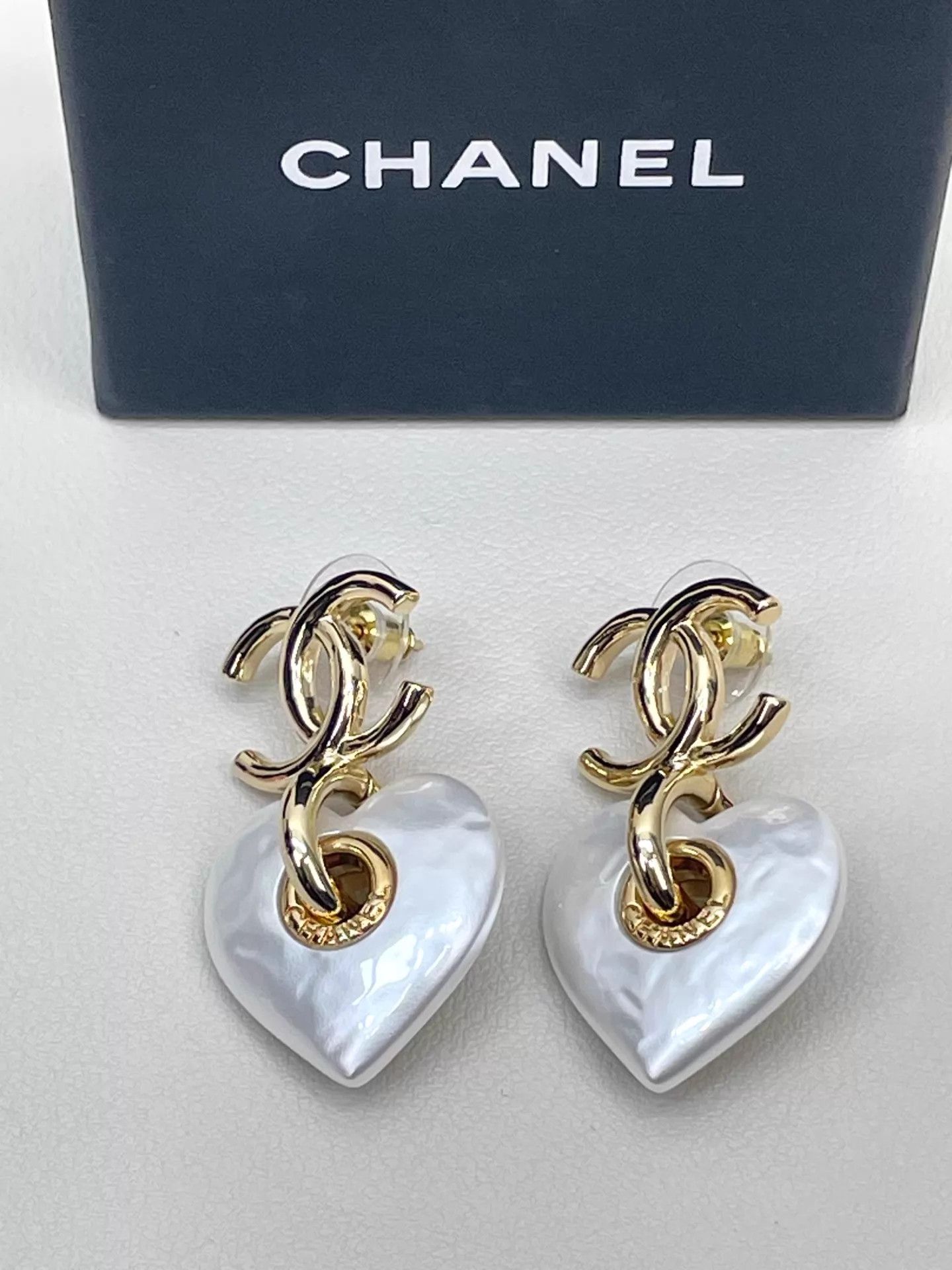 Chanel Chanel 24P Heart CC Stud Earrings 98 New Authentic Size ONE SIZE - 3 Thumbnail
